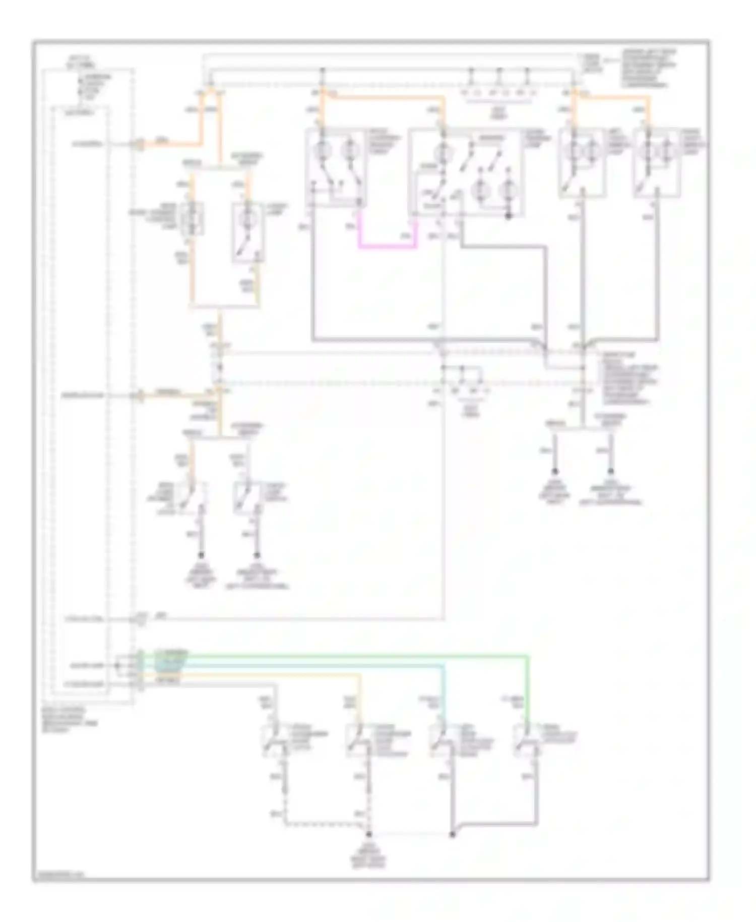 Wiring diagram dome/ reading lamp reading for Chevrolet Malibu VI (2003-2006) (1 of 1)