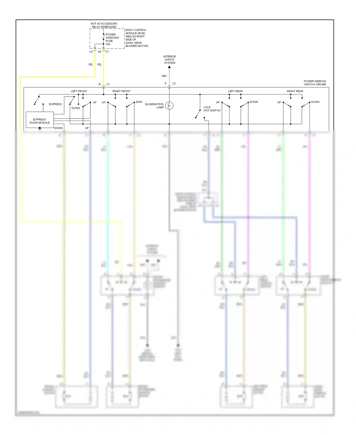 Chevrolet Malibu VI (2003-2006) left front wiring diagram  (1 of 1)