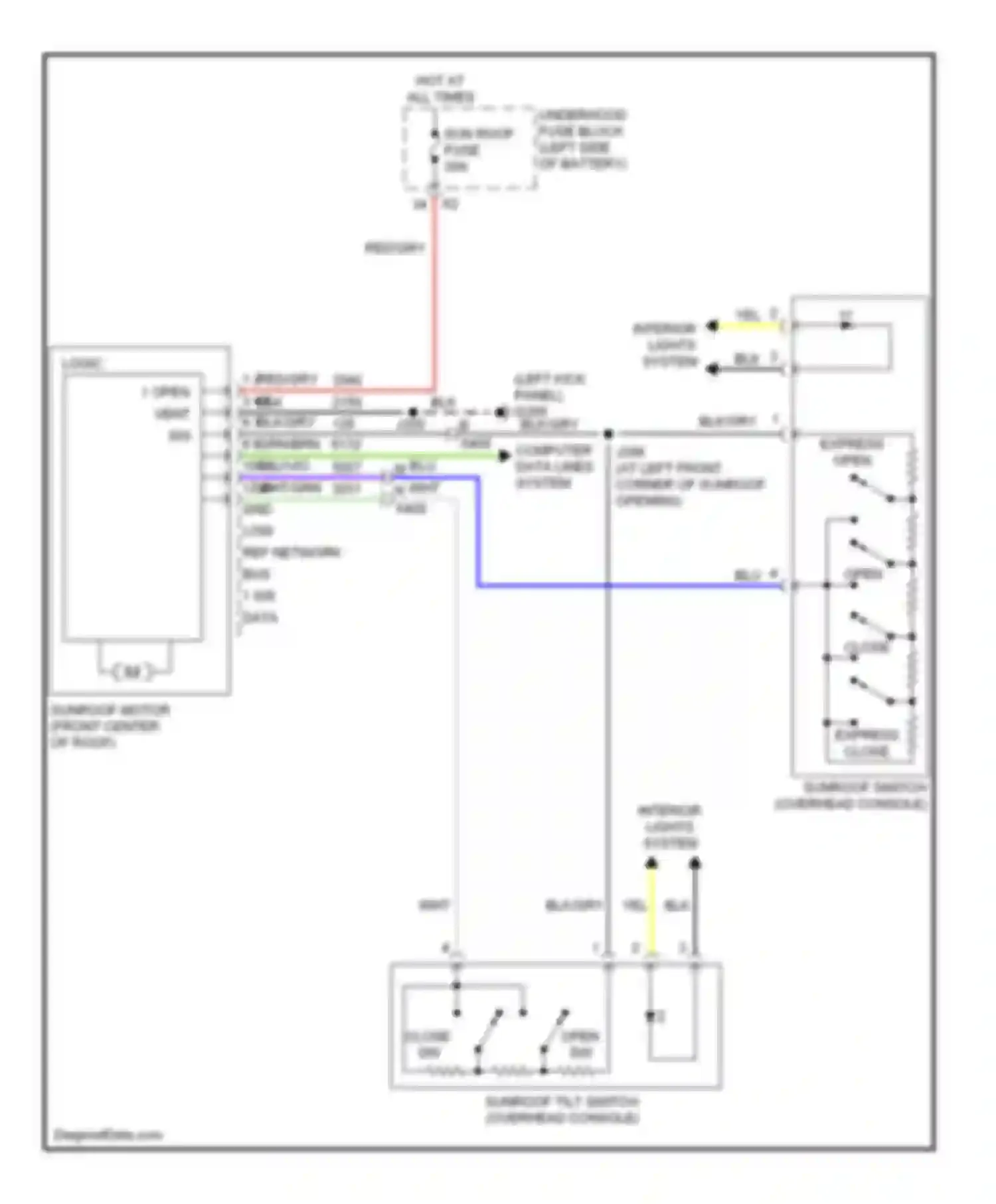 Wiring diagram 1 2 3 4 5 6 7 8 6 10 11 12 b+ gnd low ref network bus 1 sw data 1 open vent sig for Chevrolet Malibu VIII facelift (2013-2016) (1 of 1)