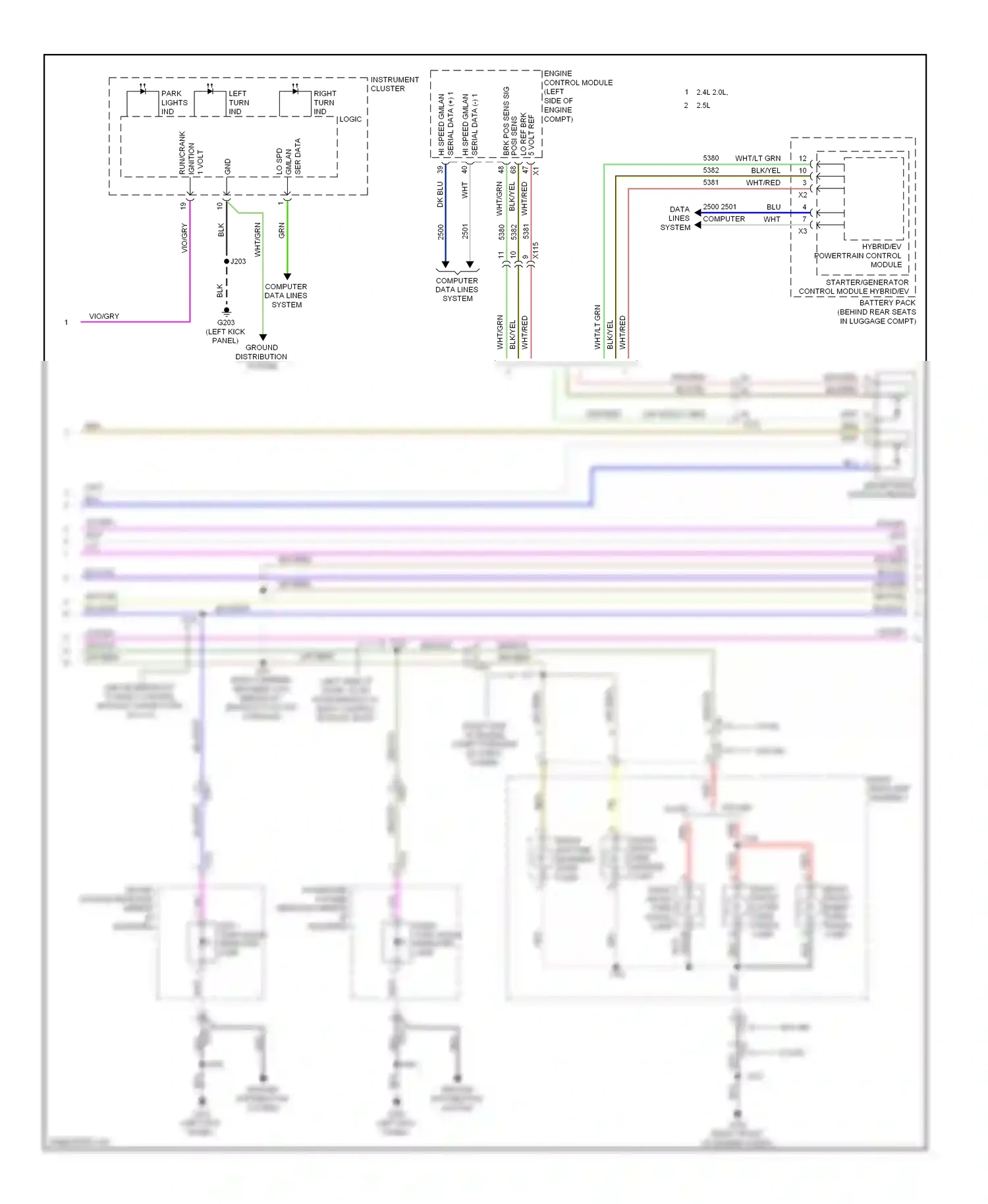 Chevrolet Malibu VIII facelift (2013-2016) 2500 2501 computer data lines system wiring diagram  (3 of 3)