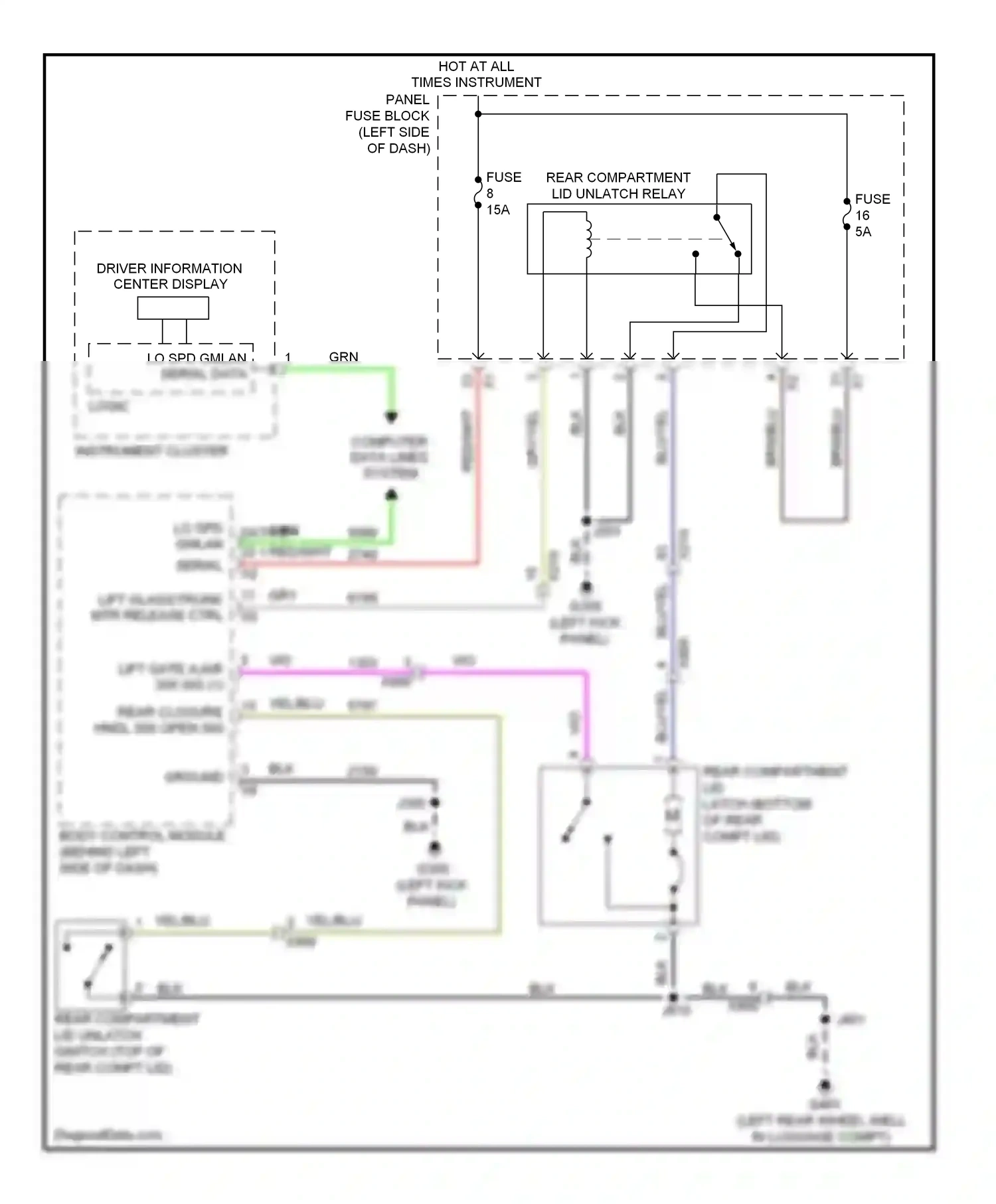 Wiring diagram body control module for Chevrolet Malibu VIII facelift (2013-2016) (20 of 22)