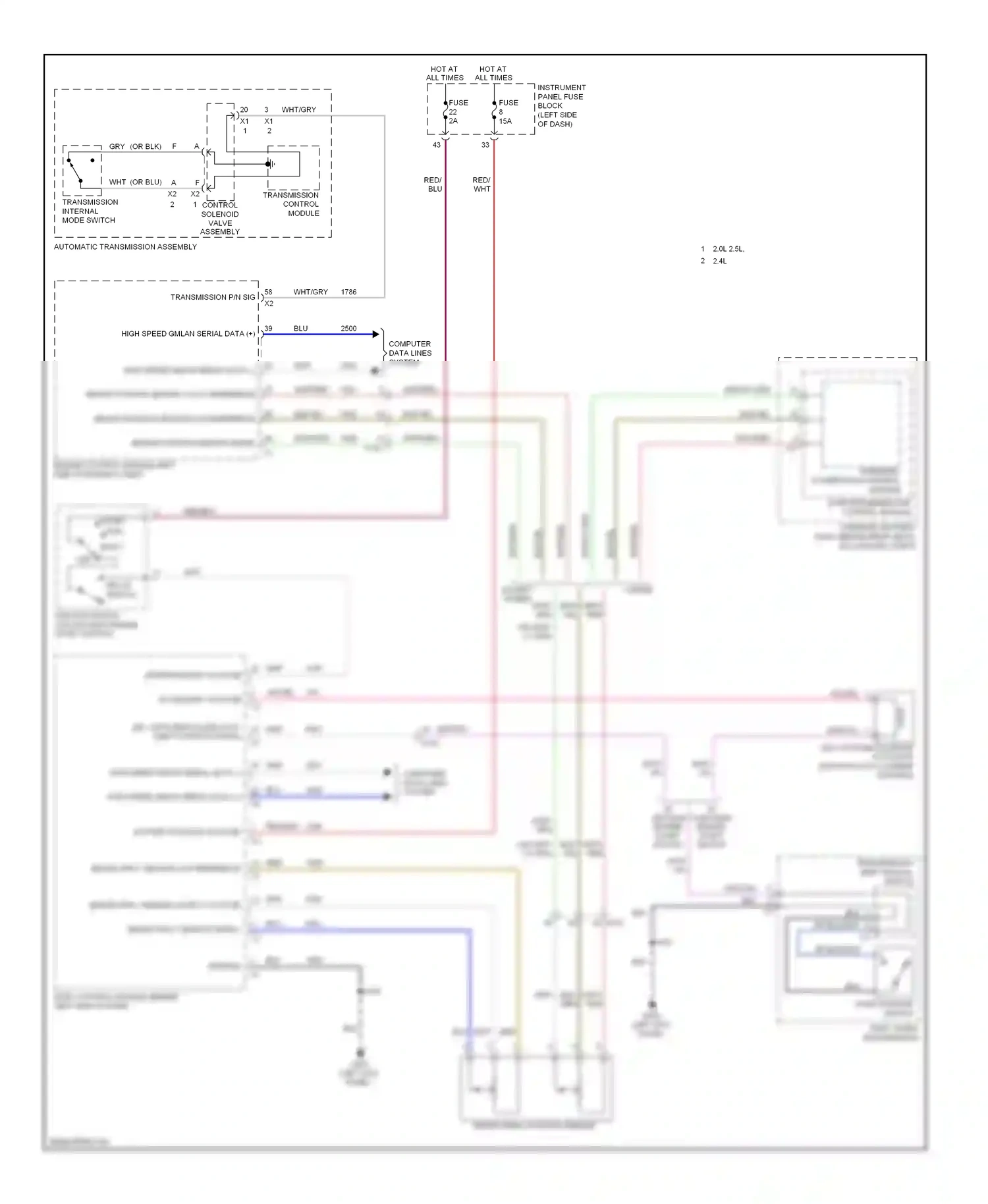 Wiring diagram ignition switch for Chevrolet Malibu VIII facelift (2013-2016) (2 of 7)