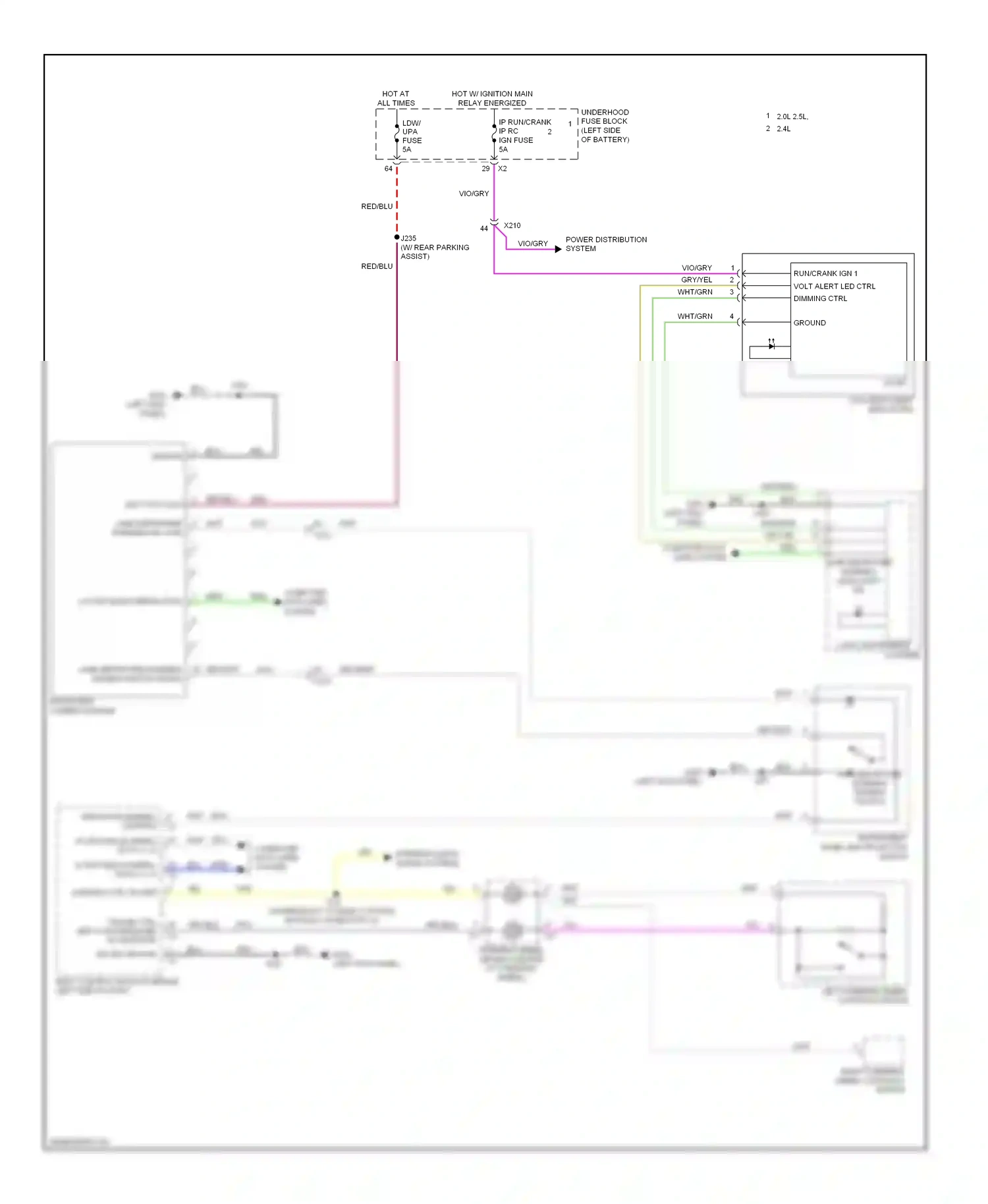 Wiring diagram instrument panel multifunction switch for Chevrolet Malibu VIII facelift (2013-2016) (1 of 1)
