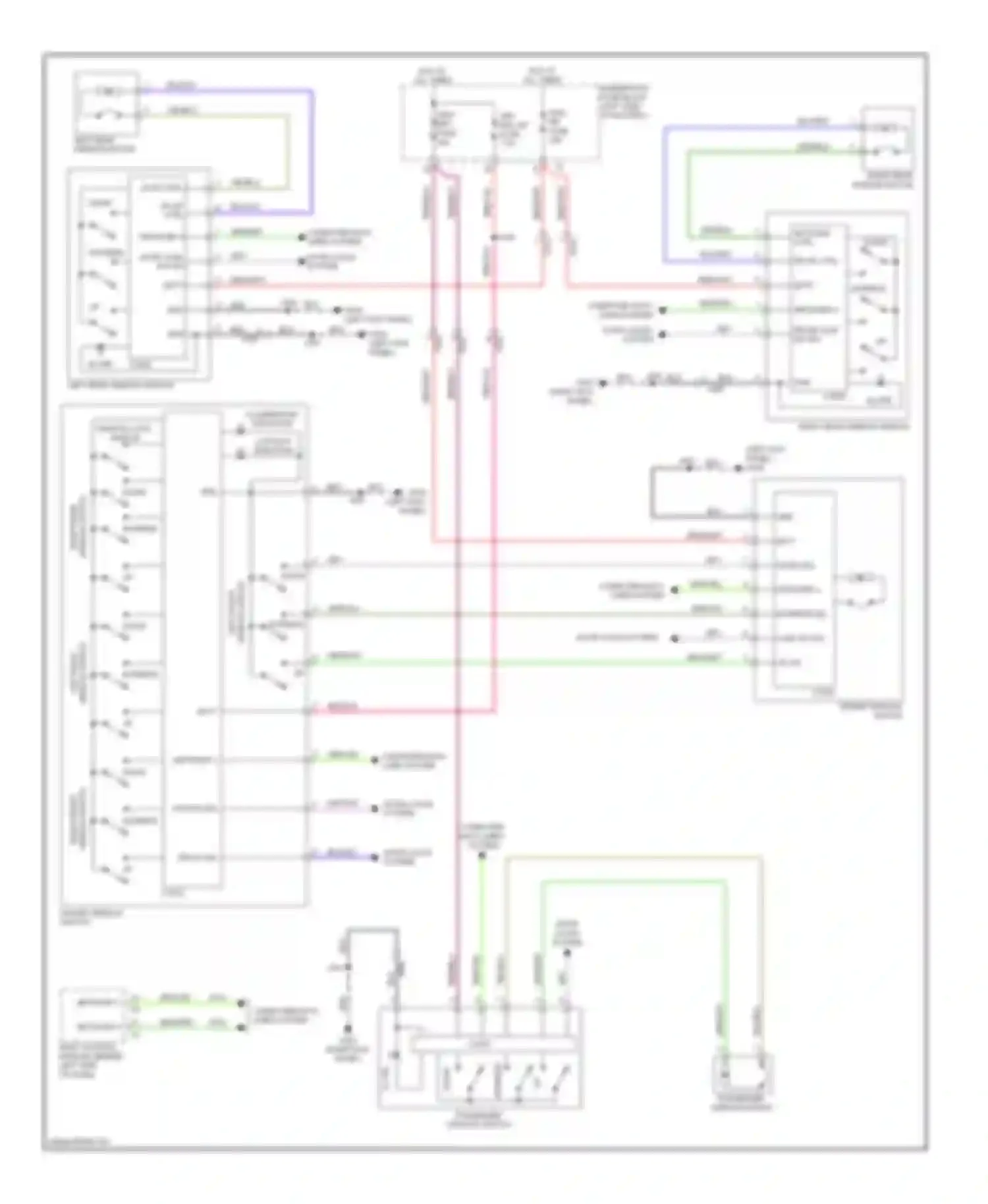 Wiring diagram right front window switch for Chevrolet Malibu VIII facelift (2013-2016) (1 of 2)