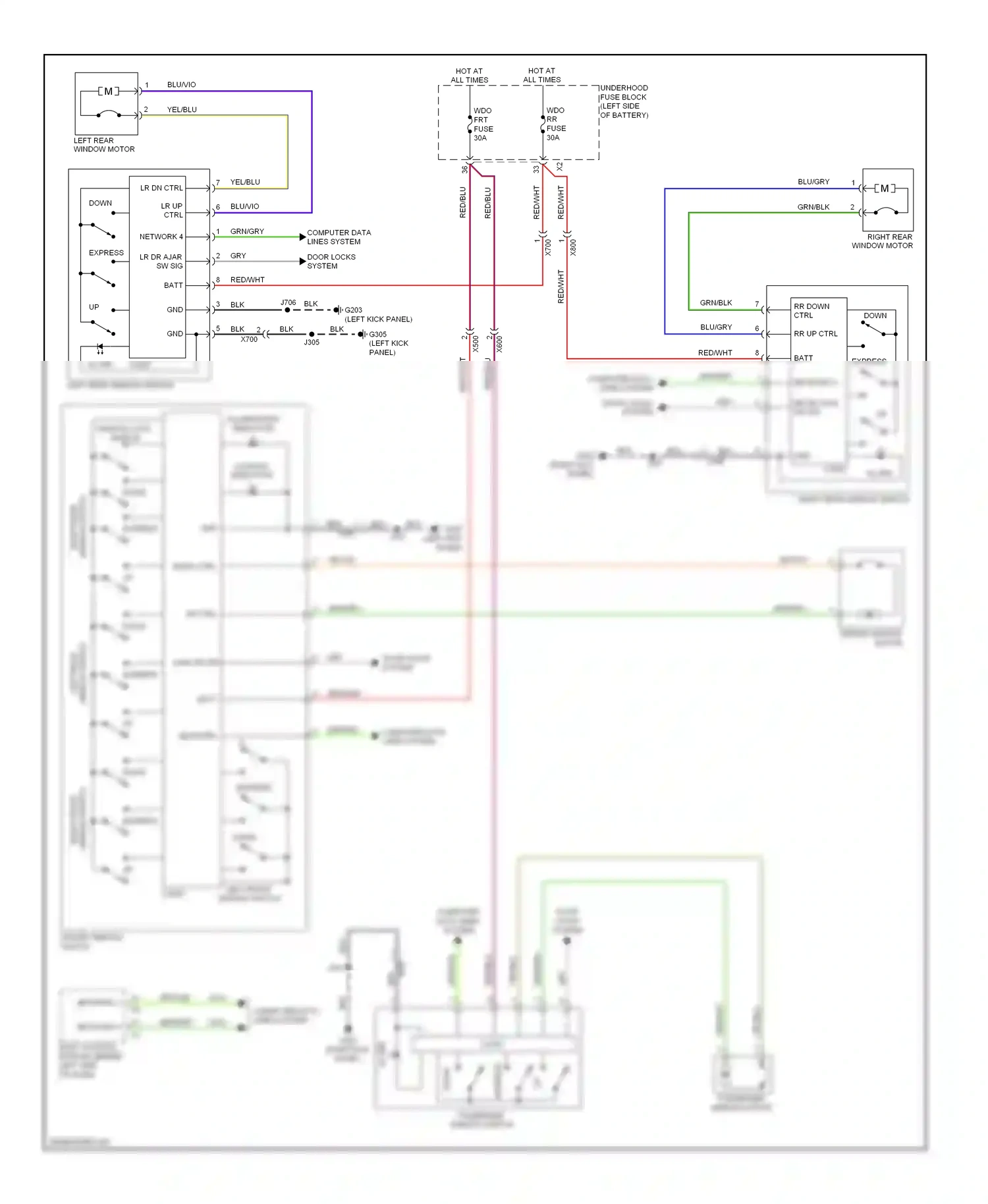 Wiring diagram rr down ctrl for Chevrolet Malibu VIII facelift (2013-2016) (3 of 4)