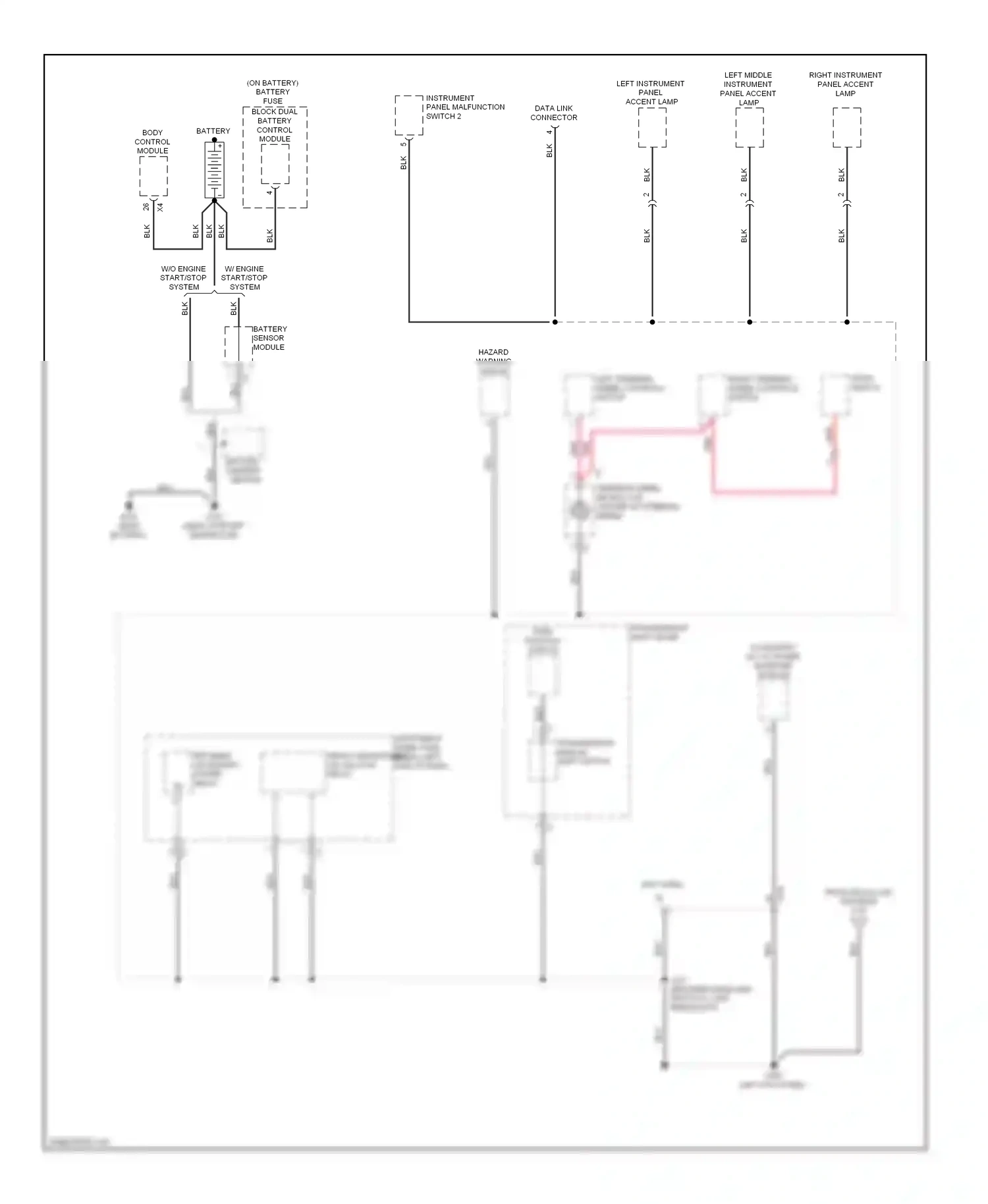 Wiring diagram w/ engine start/stop for Chevrolet Malibu VIII facelift (2013-2016) (2 of 3)