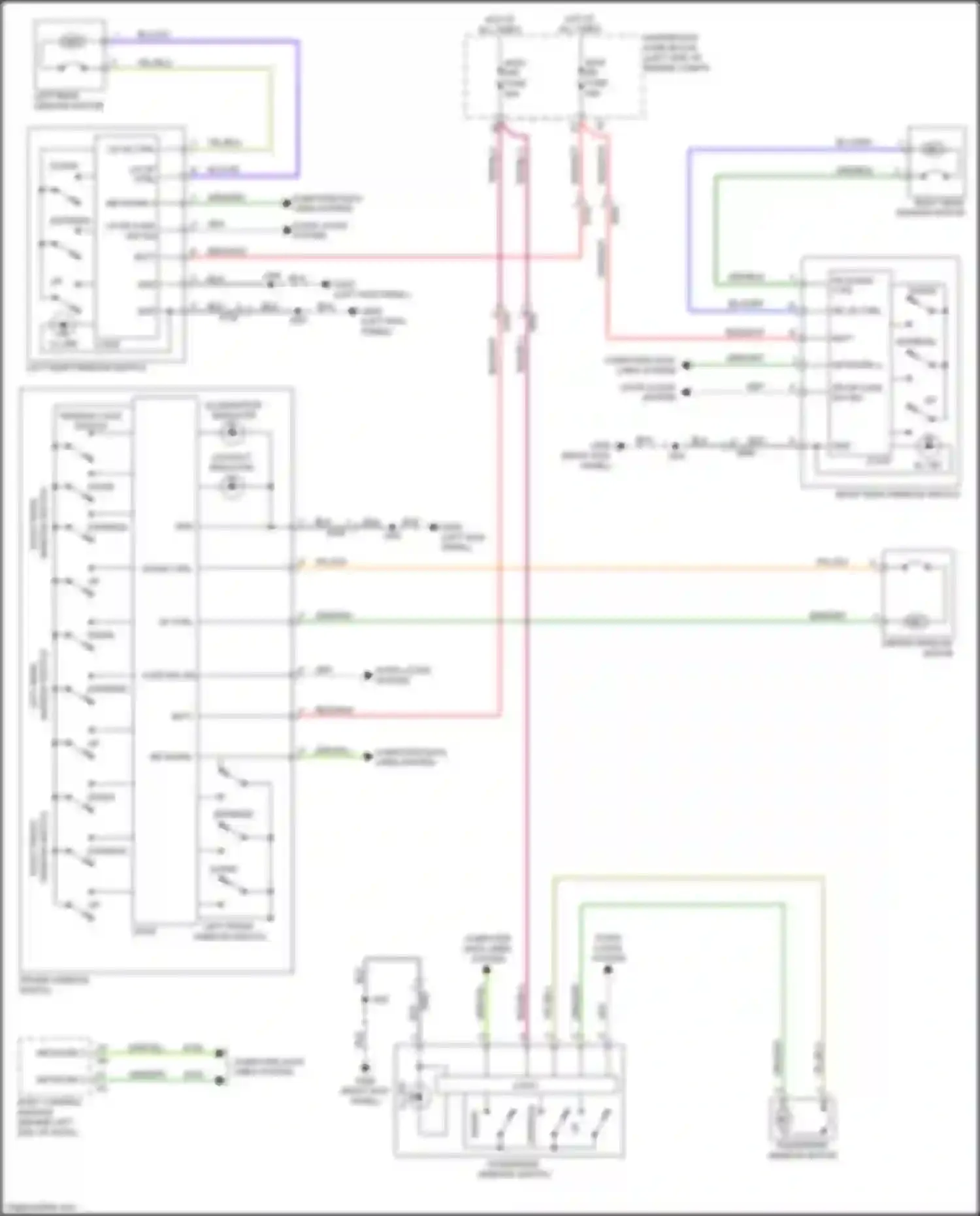 Car Wiring Diagrams for Malibu Chevrolet VIII facelift (2013-2016): Power windows circuit, w/o express up/down