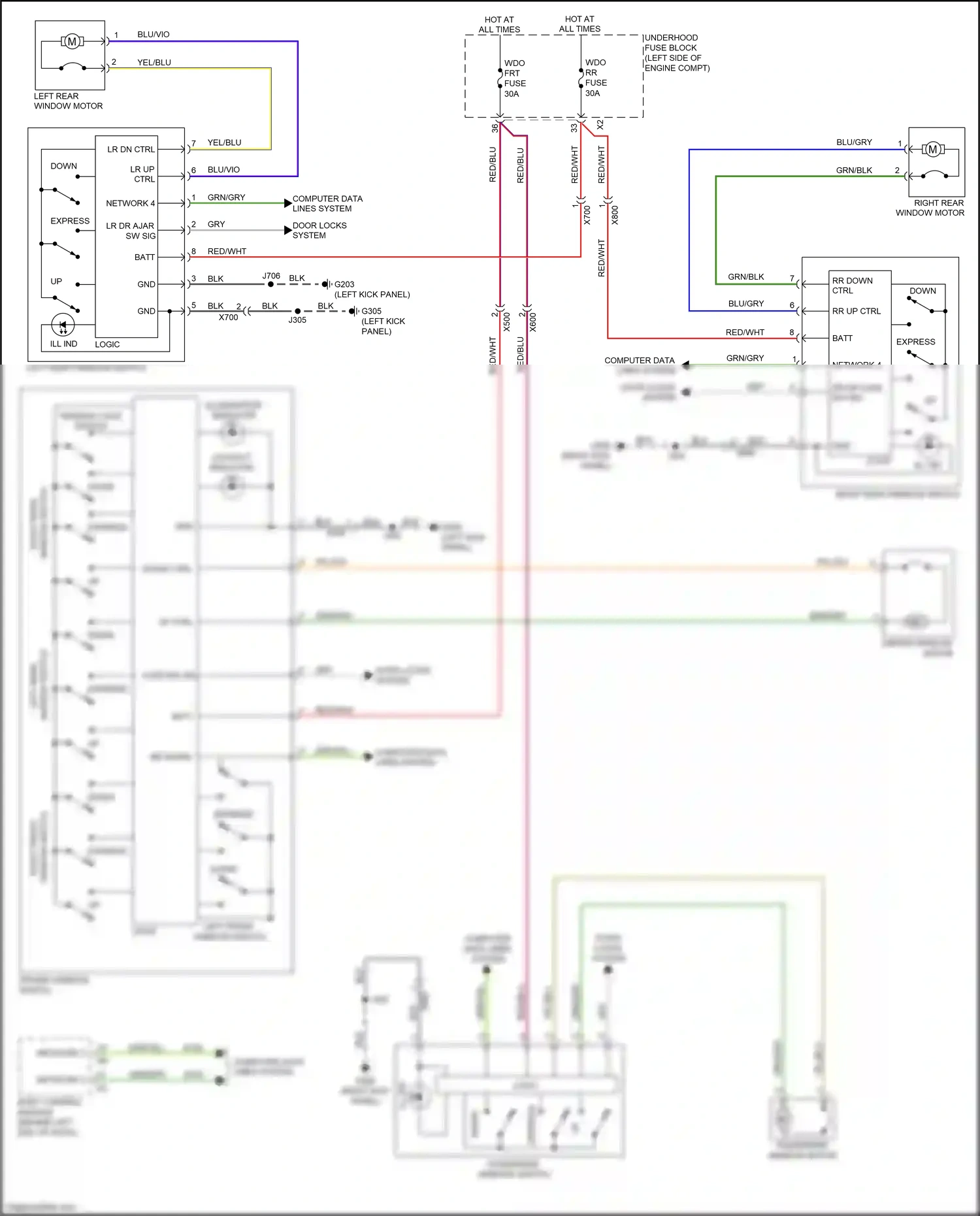 Wiring diagram rr down ctrl for Chevrolet Malibu VIII facelift (2013-2016) (4 of 4)