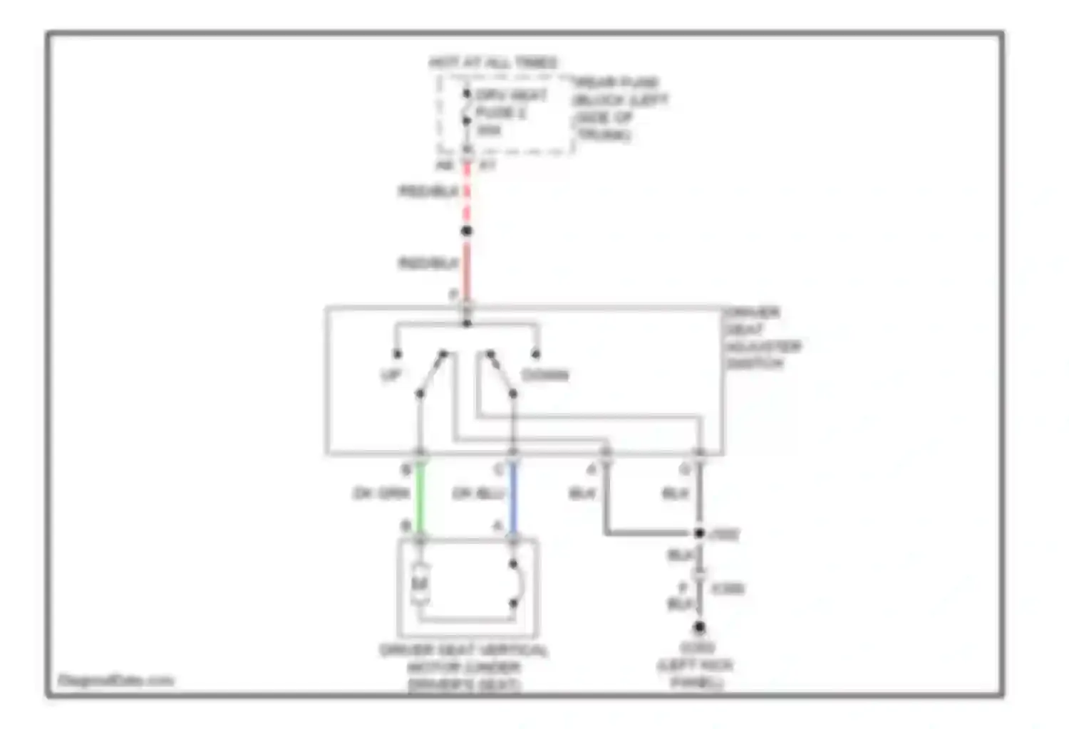 Malibu Chevrolet VIII (2011-2014): Driver power seat circuit, 2-way power seat