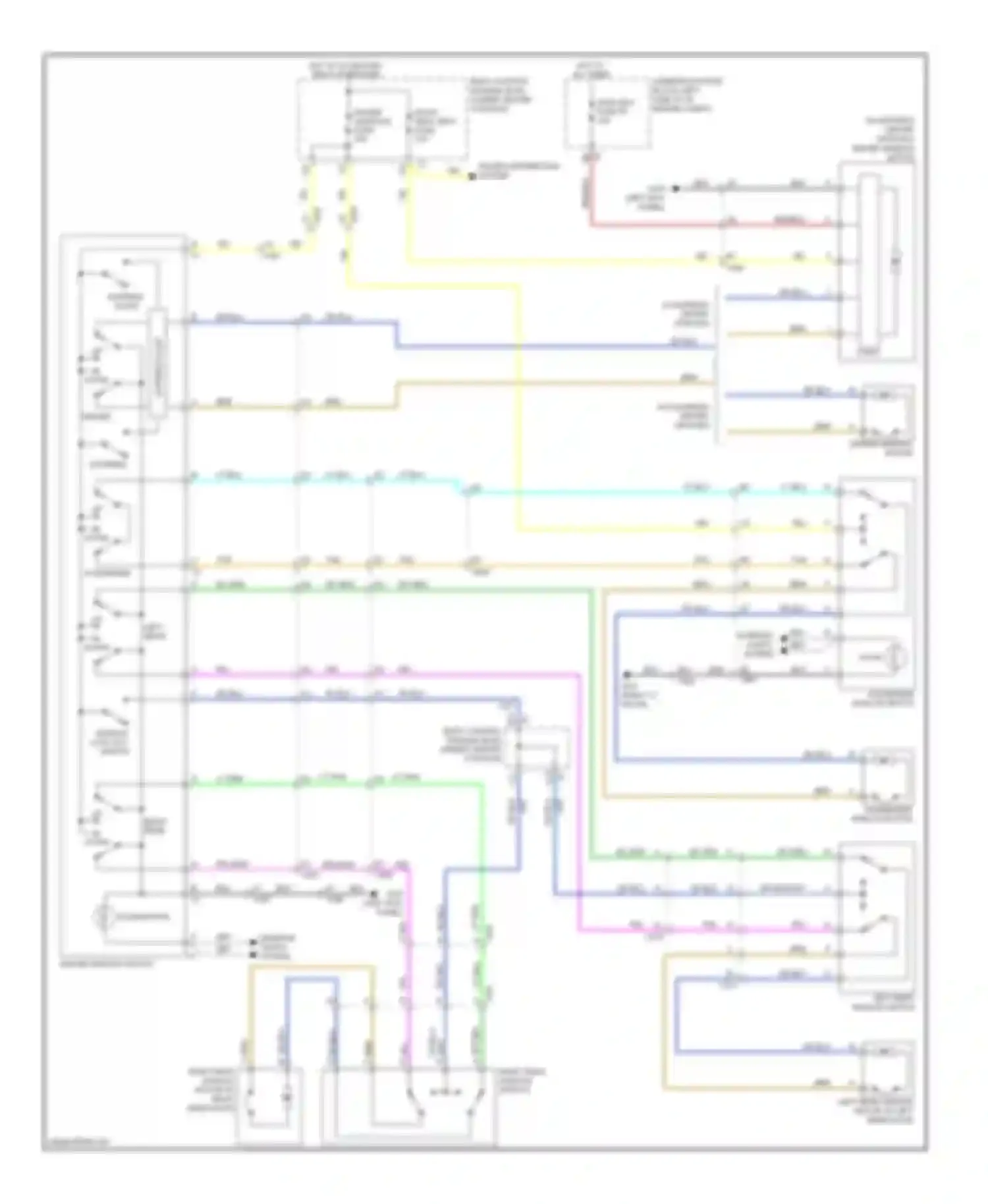 Wiring diagram left rear window switch for Chevrolet Malibu VIII (2011-2014) (1 of 1)