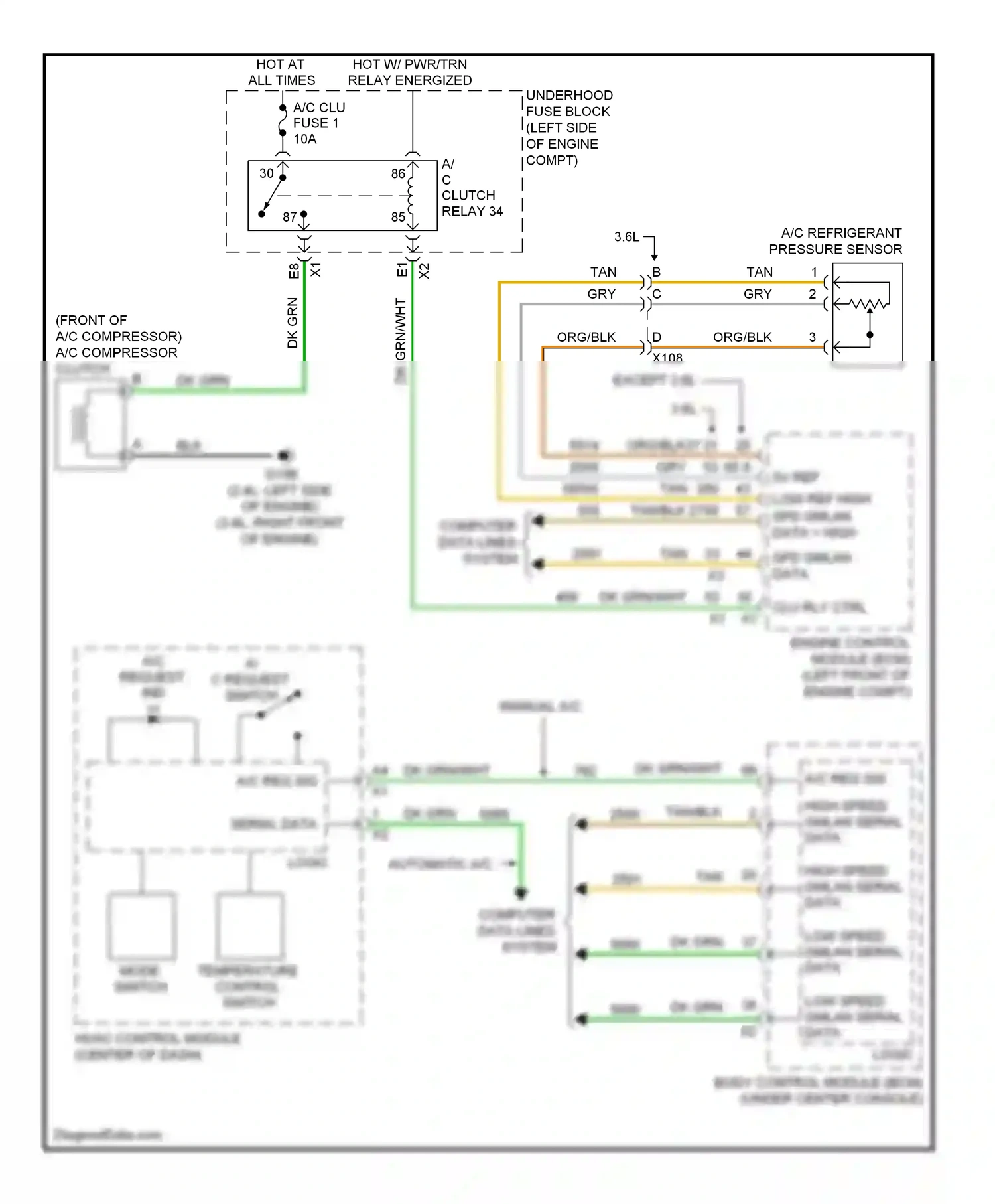 Chevrolet Malibu VIII (2011-2014) temperature control switch wiring diagram  (1 of 1)