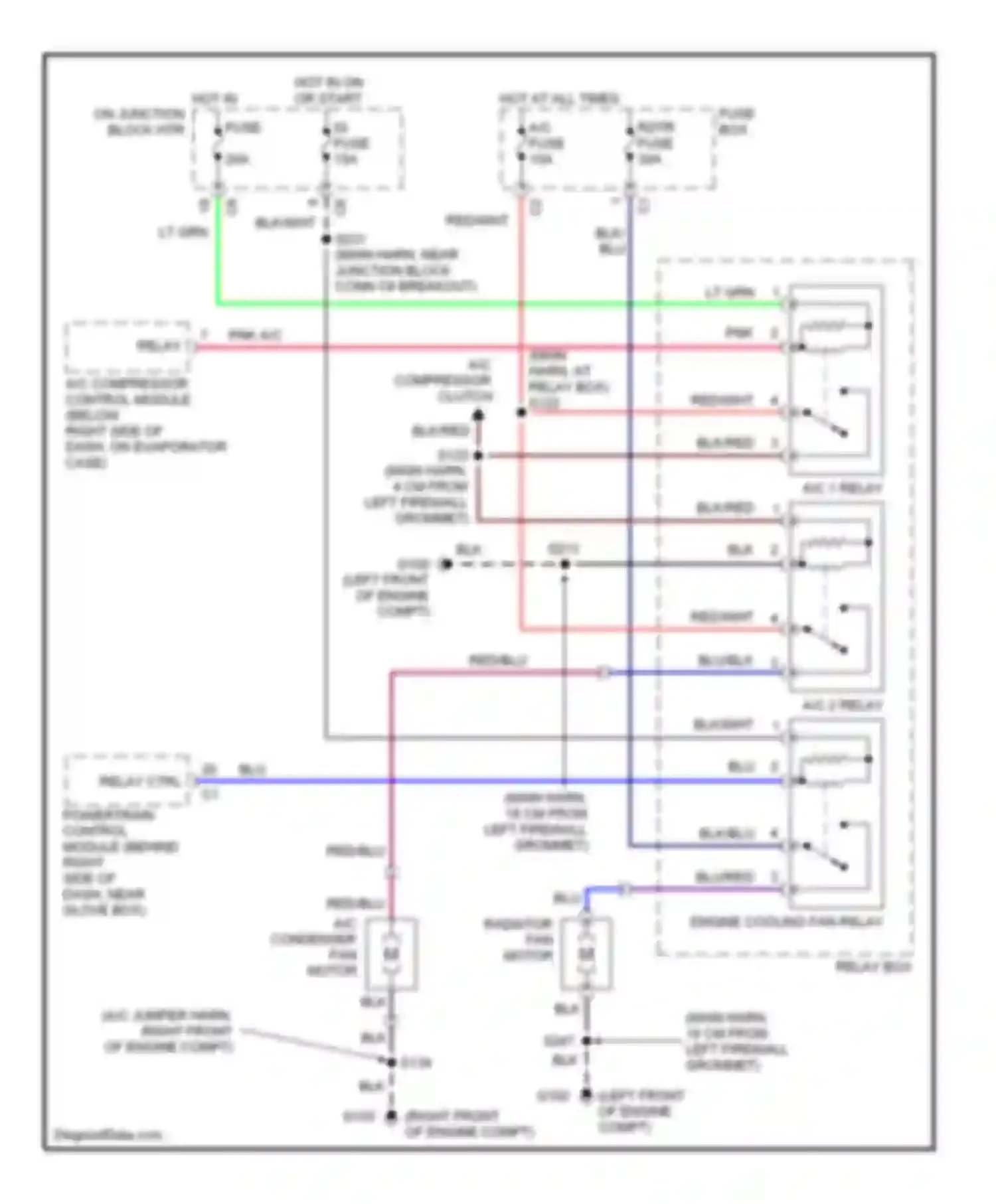 Metro Chevrolet I (1997-2001): Cooling fan circuit