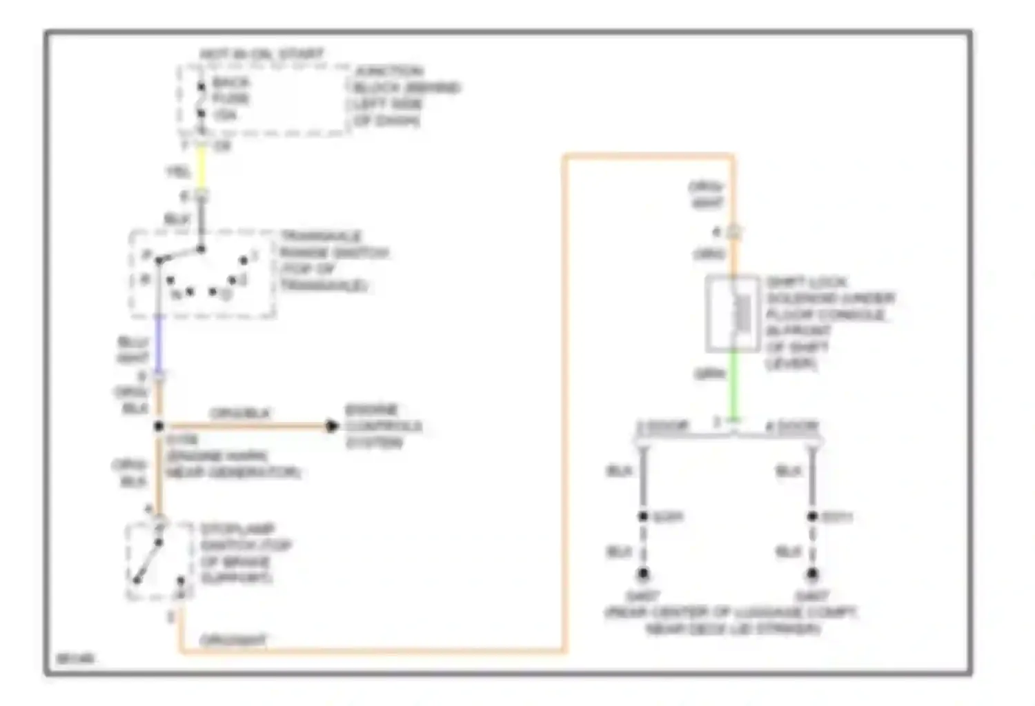 Metro Chevrolet I (1997-2001): Shift interlock circuit