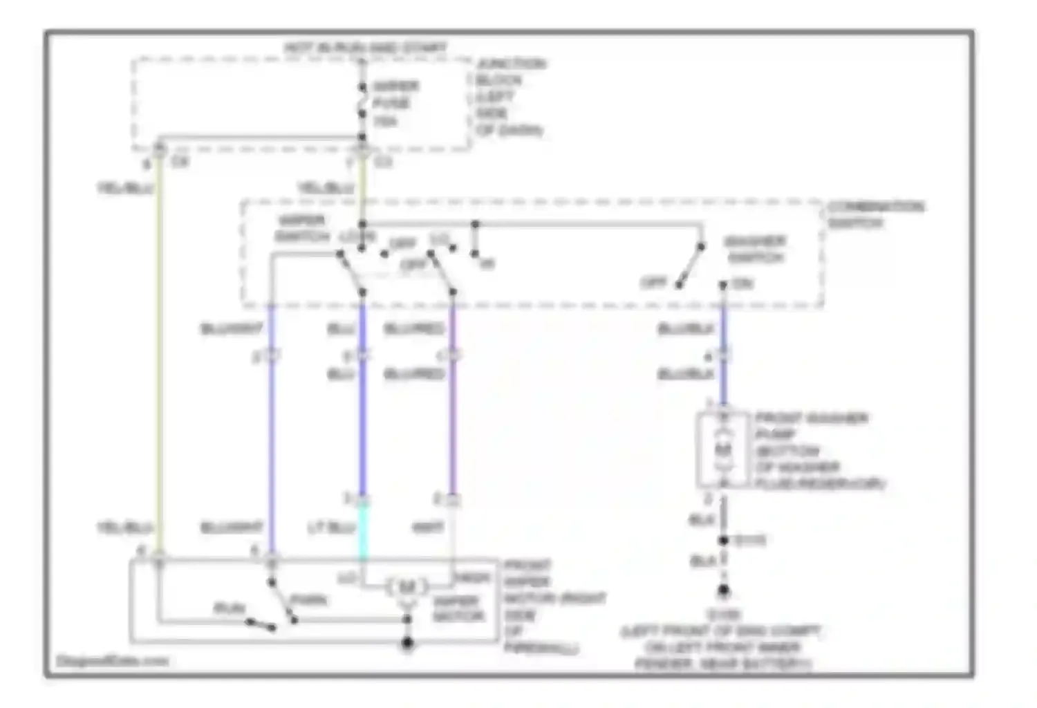 Metro Chevrolet I (1997-2001): 2-speed wiper/washer circuit