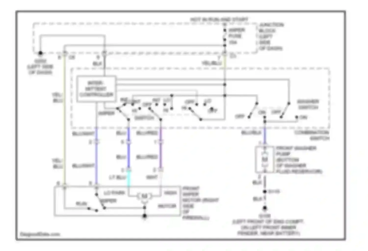 Metro Chevrolet I (1997-2001): Interval wiper/washer circuit