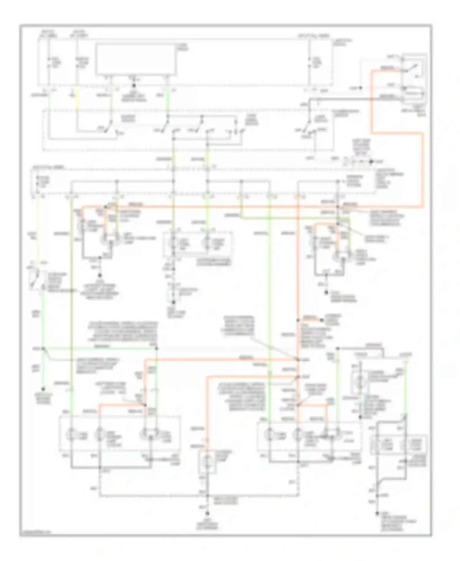 Wiring diagram left rear combination lamp for Chevrolet Metro I (1997-2001) (2 of 3)