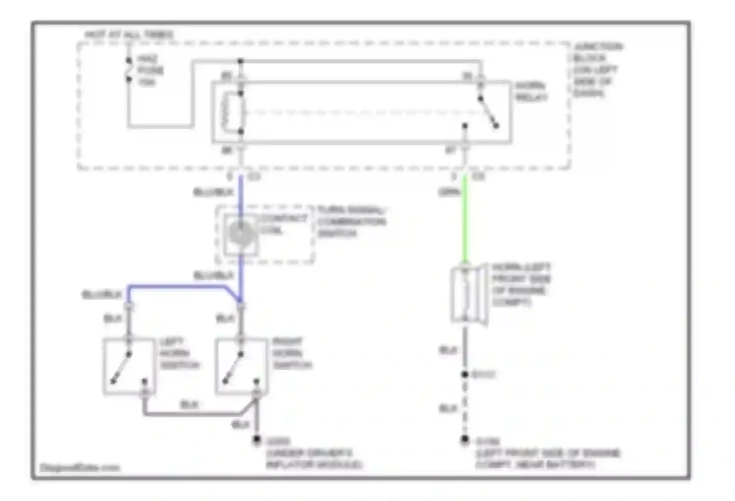 Wiring diagram turn signal/ combination switch for Chevrolet Metro I (1997-2001) (1 of 4)