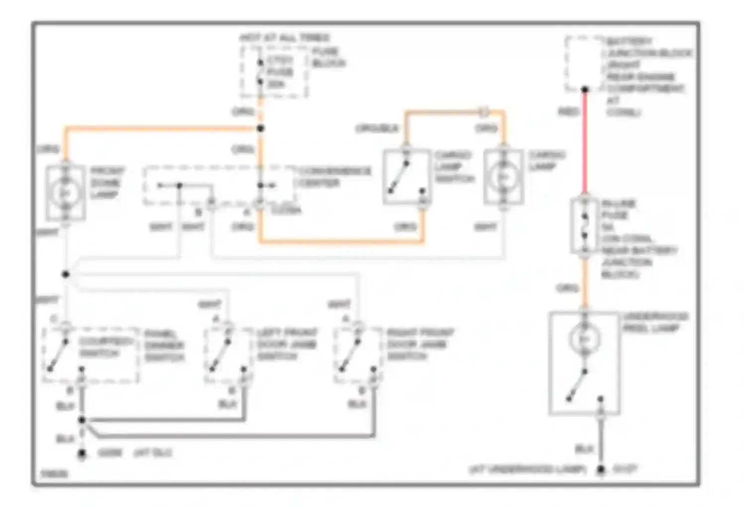 Wiring diagram right front door jamb switch for Chevrolet Pickup C2500  (1988-2000) (1 of 10)
