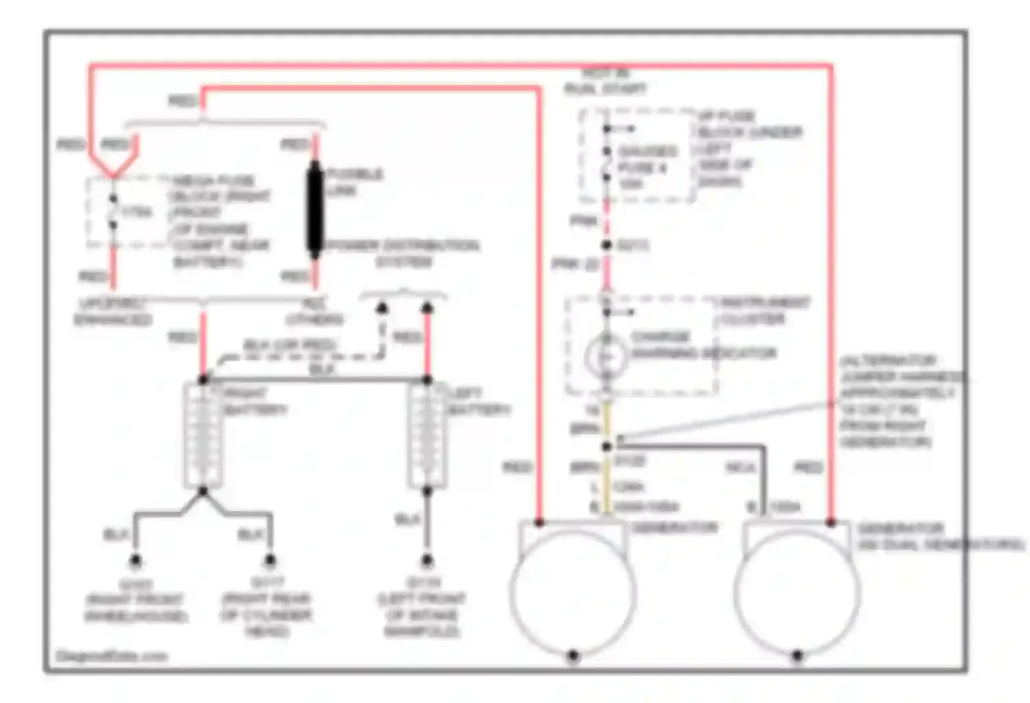 Wiring diagram charge warning indicator for Chevrolet Pickup C3500  (1988-2000) (2 of 3)