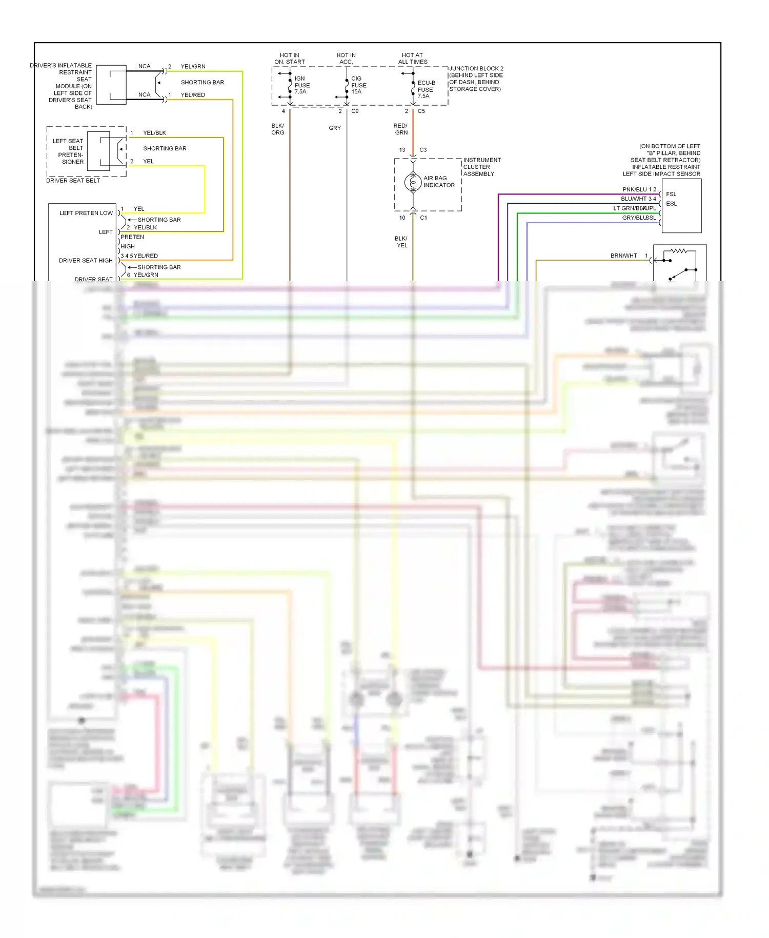 Chevrolet Prizm I (1997-2002) (left dash panel support bracket) wiring diagram  (1 of 1)