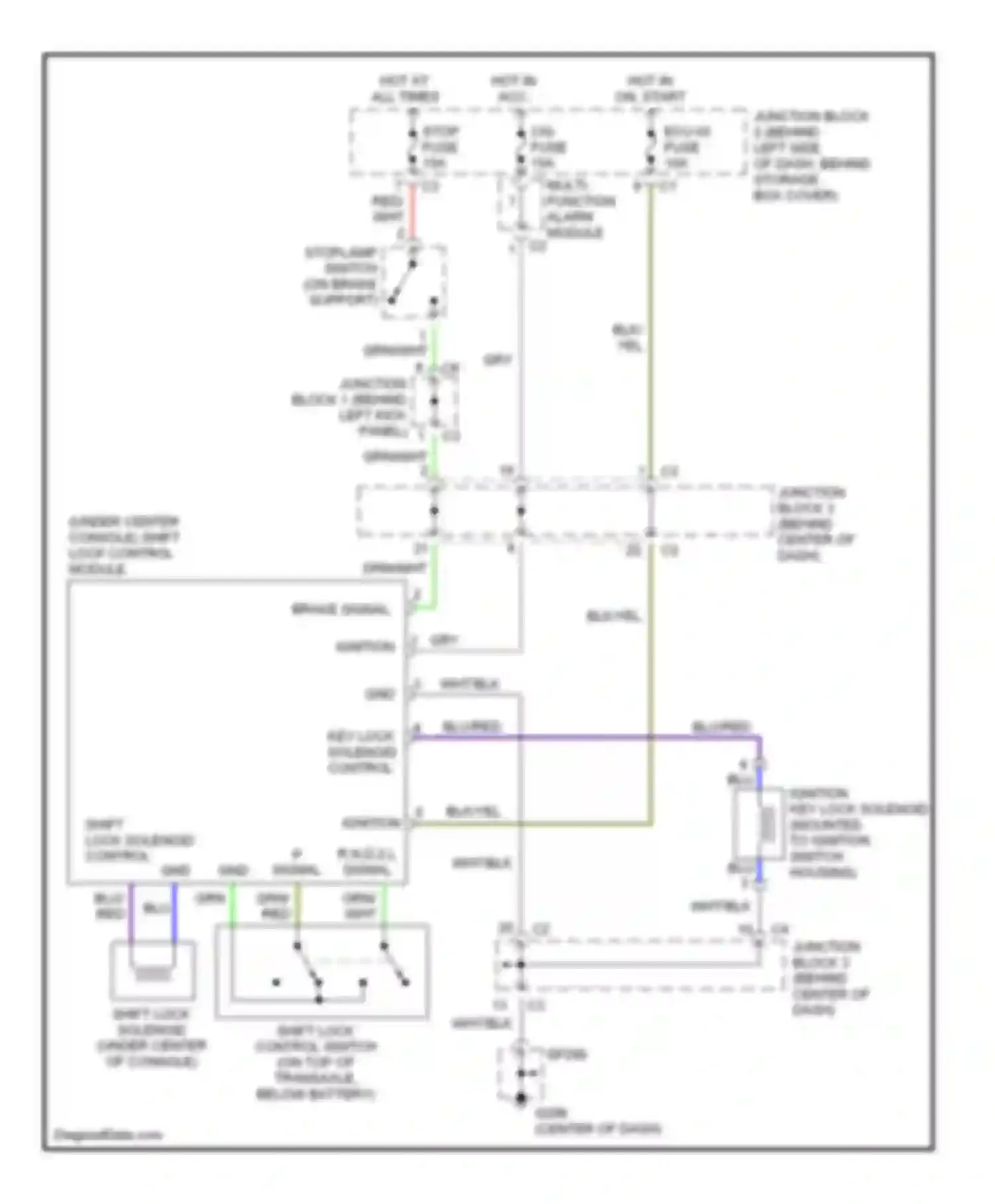 Wiring diagram r,n,d,2,l signal signal gnd gnd for Chevrolet Prizm I (1997-2002) (1 of 1)