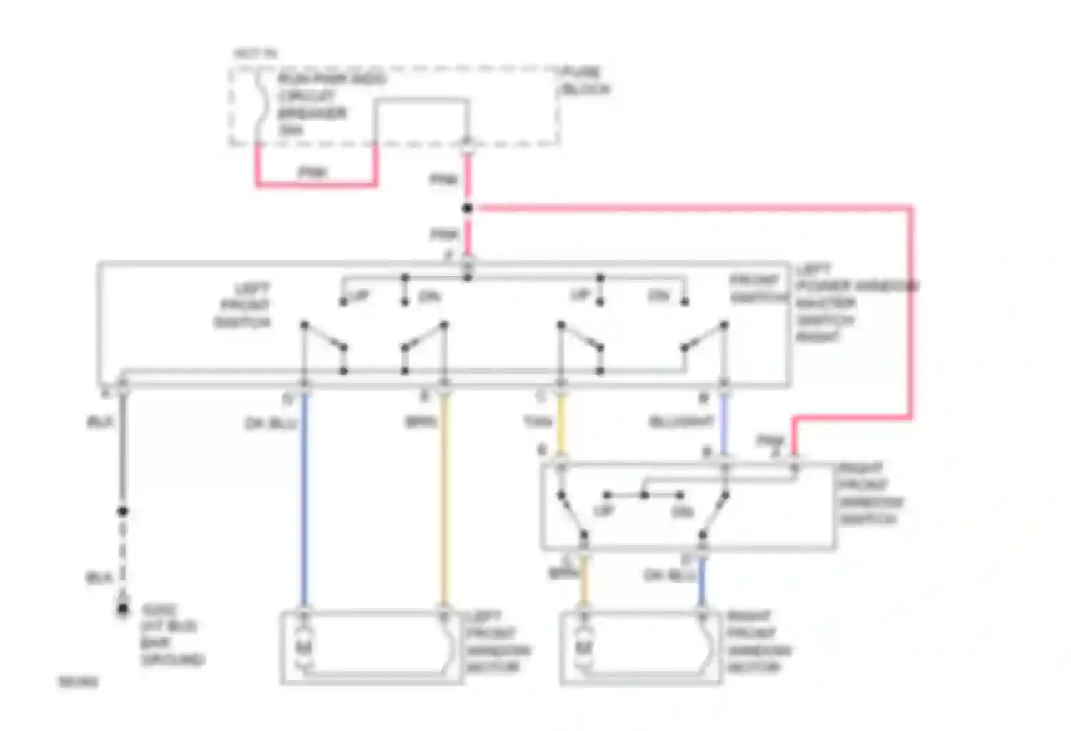 Wiring diagram right front window motor for Chevrolet RV Cutaway G30  (1985-1994) (1 of 1)