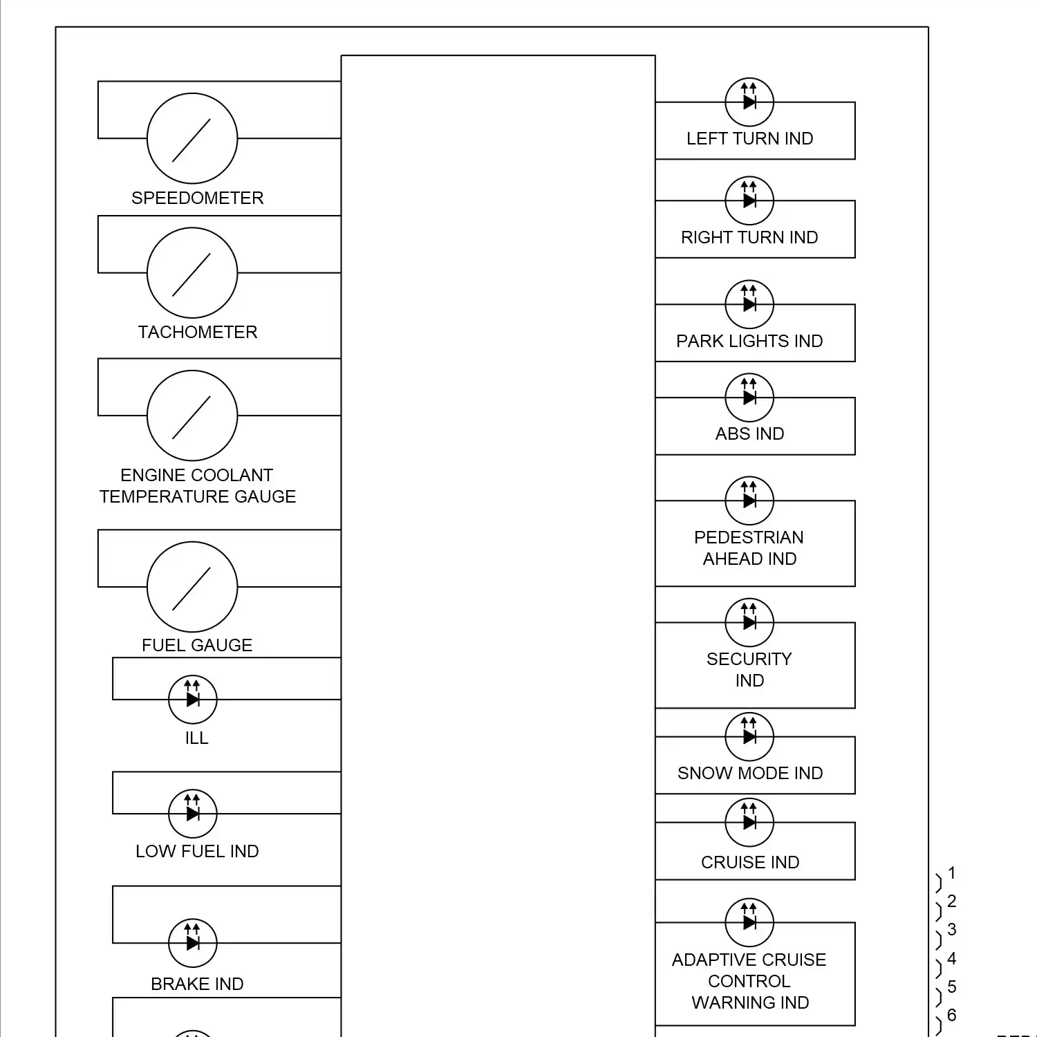 demo - Instrument cluster circuit, w/o 8 inch display (1 of 3) Instrument cluster circuit, w/o 8 inch display (1 of 3)