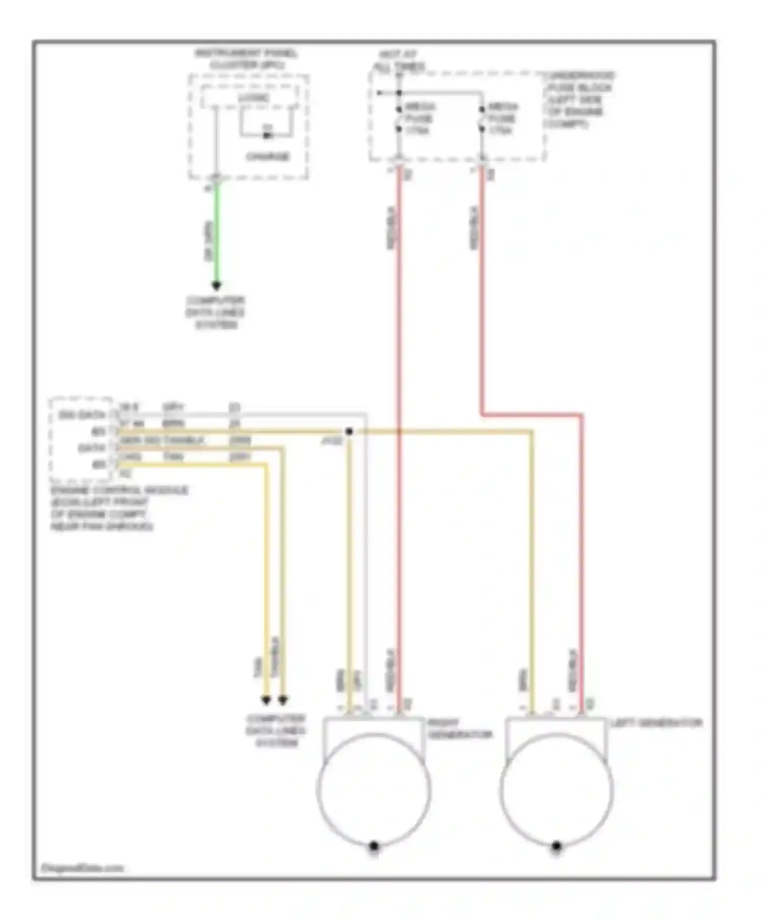 Wiring diagram right generator for Chevrolet Silverado 1500  (2000-2012) (1 of 1)
