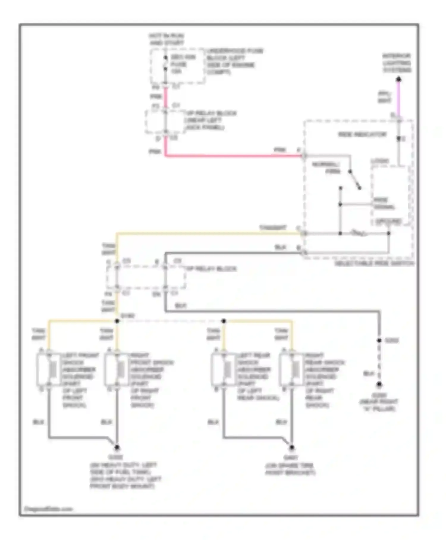 Wiring diagram selectable ride switch for Chevrolet Silverado 1500  (2000-2012) (2 of 4)