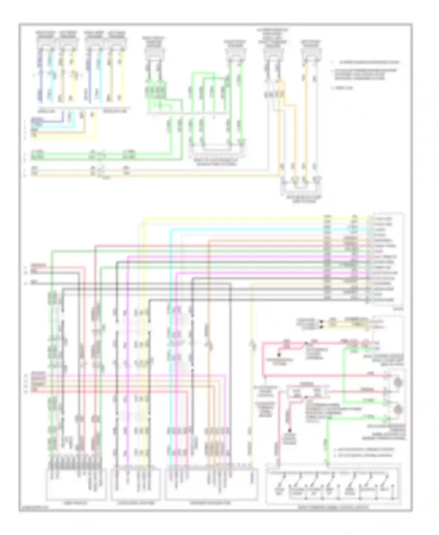 Wiring diagram w/ dual extended range quarter mounted, dual front door mounted 4 speaker system for Chevrolet Silverado GMT K2XX (2013-2015) (5 of 8)
