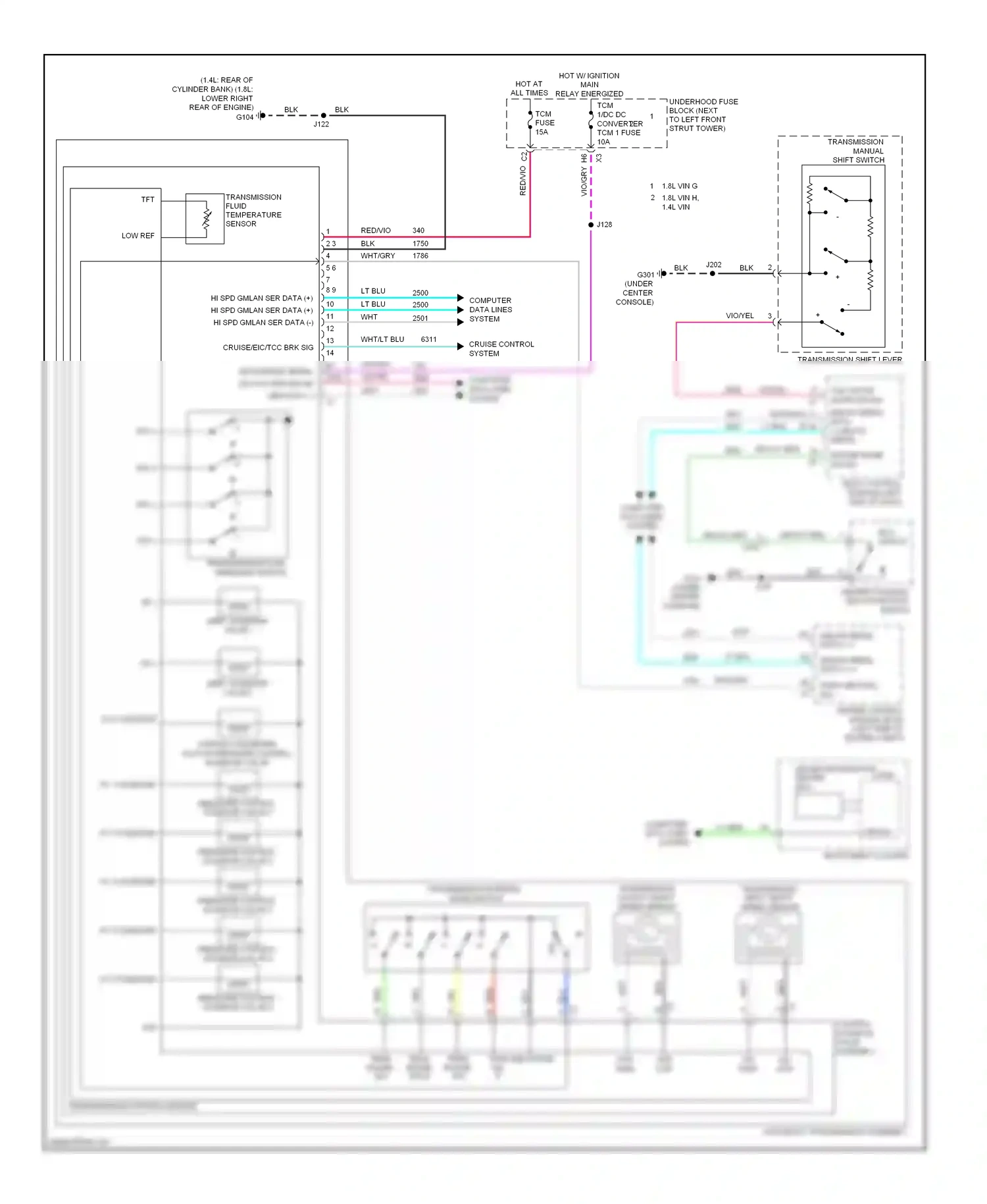 Chevrolet Sonic I (2011-2016) engine control module (ecm) (left side of engine compt) wiring diagram  (15 of 19)