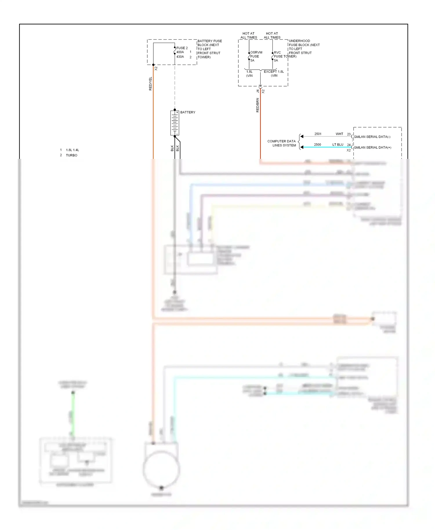 Chevrolet Sonic I (2011-2016) engine control module (left side of engine compt) wiring diagram  (1 of 5)