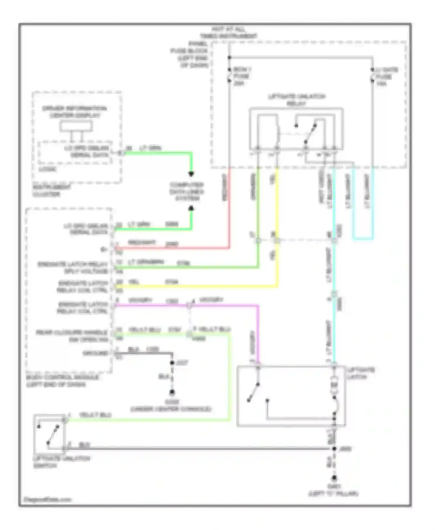 Wiring diagram instrument cluster for Chevrolet Sonic I (2011-2016) (15 of 22)