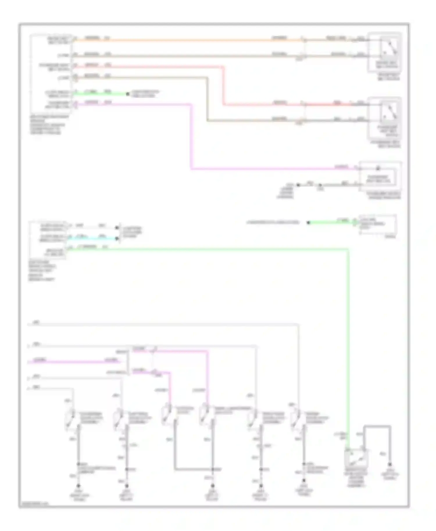 Wiring diagram passenger air bag disable indicator for Chevrolet Sonic I (2011-2016) (2 of 2)