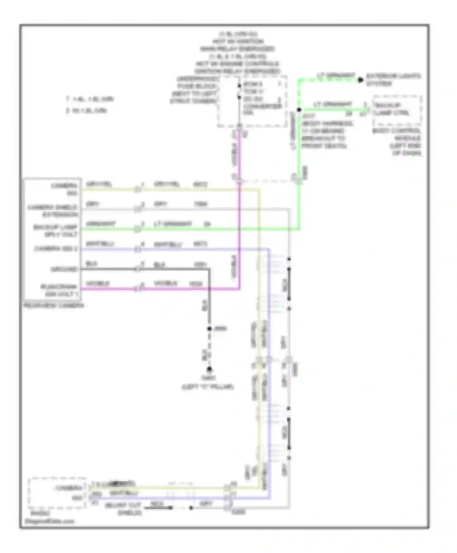 Wiring diagram rearview camera for Chevrolet Sonic I (2011-2016) (2 of 2)
