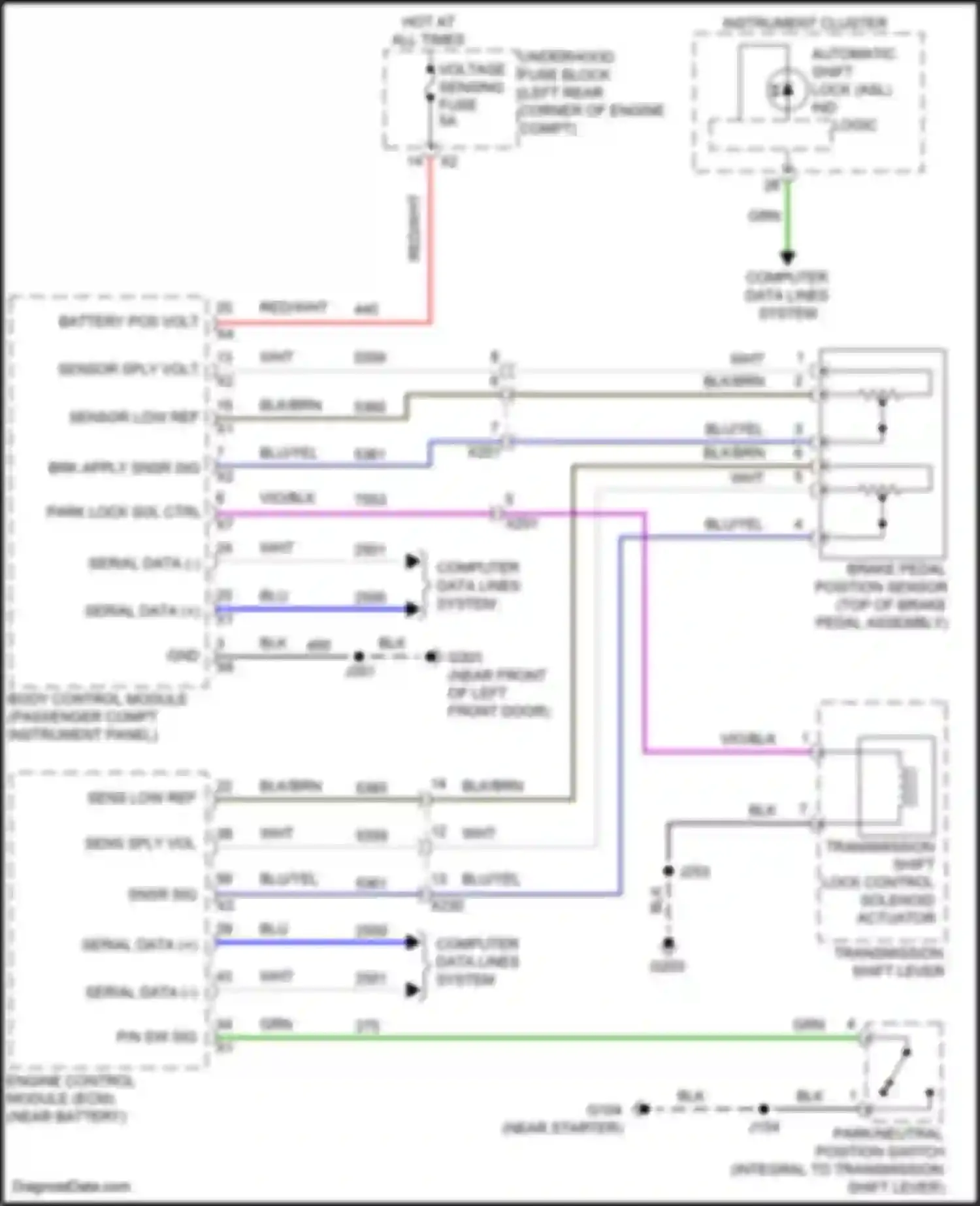 Wiring diagram instrument cluster for Chevrolet Spark M300 facelift (2016-2024) (18 of 25)