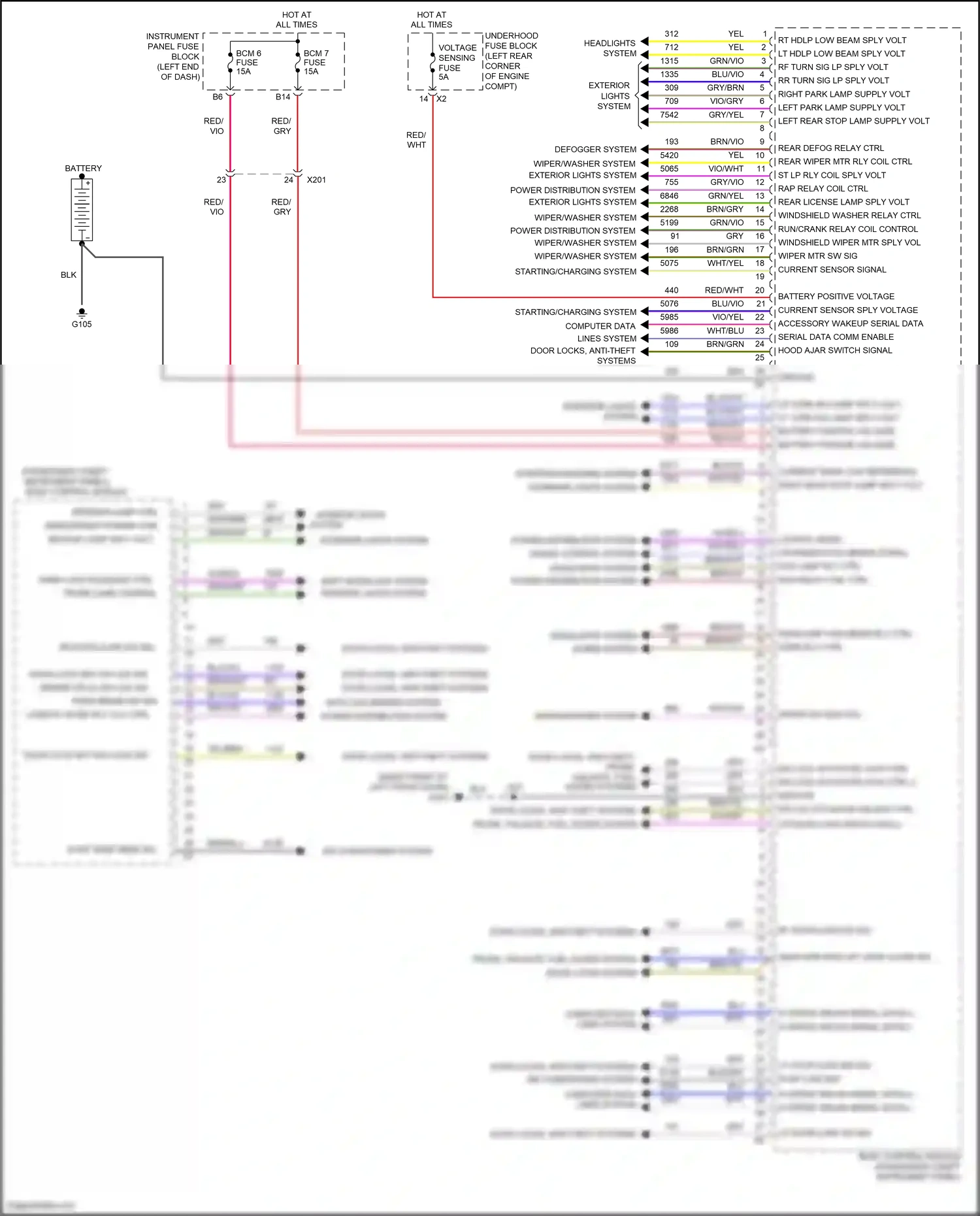 Chevrolet Spark M300 facelift (2016-2024) interior lamp ctrl wiring diagram  (1 of 2)
