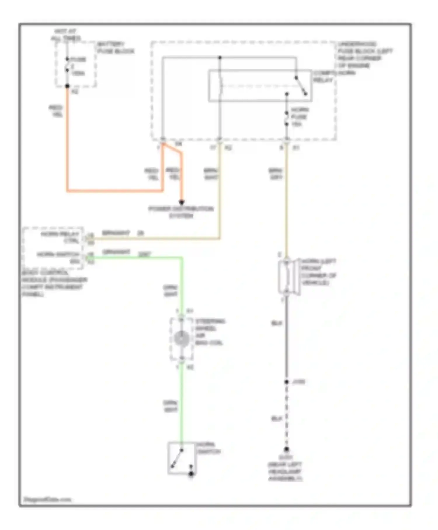 Spark Chevrolet M300 (2009-2016): Horn circuit