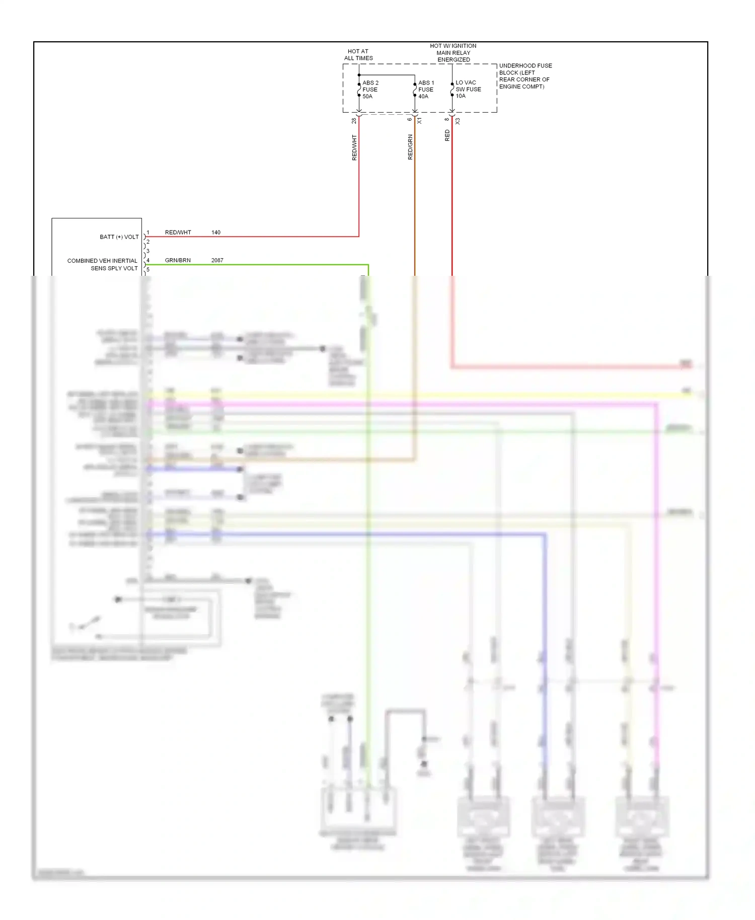 Chevrolet Spark M300 (2009-2016) electronic brake control module (engine compartment, behind right headlamp) wiring diagram  (1 of 1)