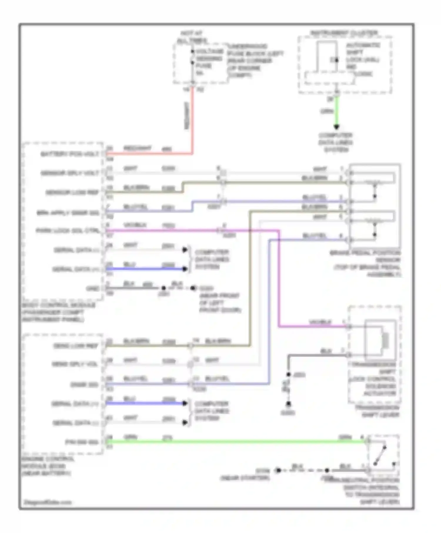 Wiring diagram serial data for Chevrolet Spark M300 (2009-2016) (10 of 12)