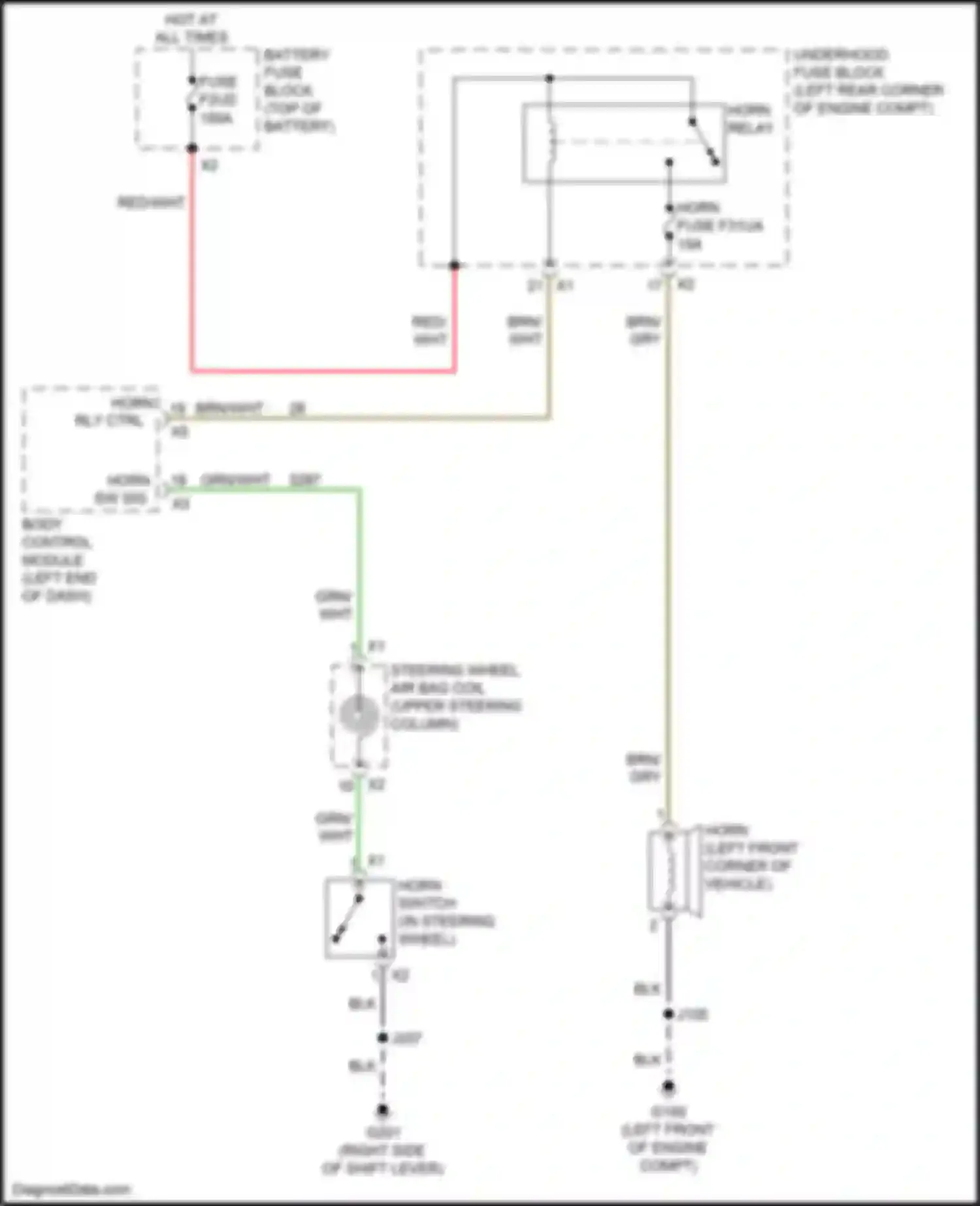 Wiring diagram horn rly ctrl for Chevrolet Spark M400 facelift (2018-2024) (3 of 4)