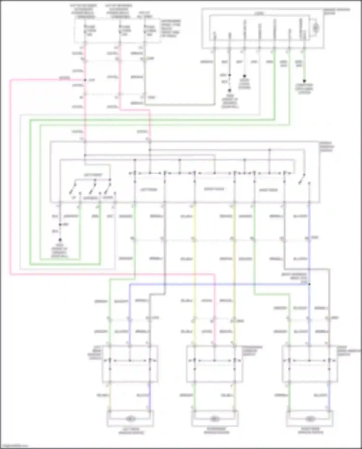 Wiring diagram right rear window switch for Chevrolet Spark M400 facelift (2018-2024) (1 of 2)