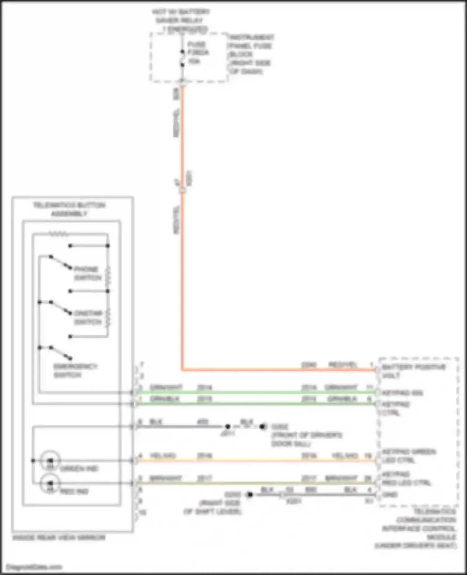 Wiring diagram telematics communication interface control module for Chevrolet Spark M400 facelift (2018-2024) (2 of 6)
