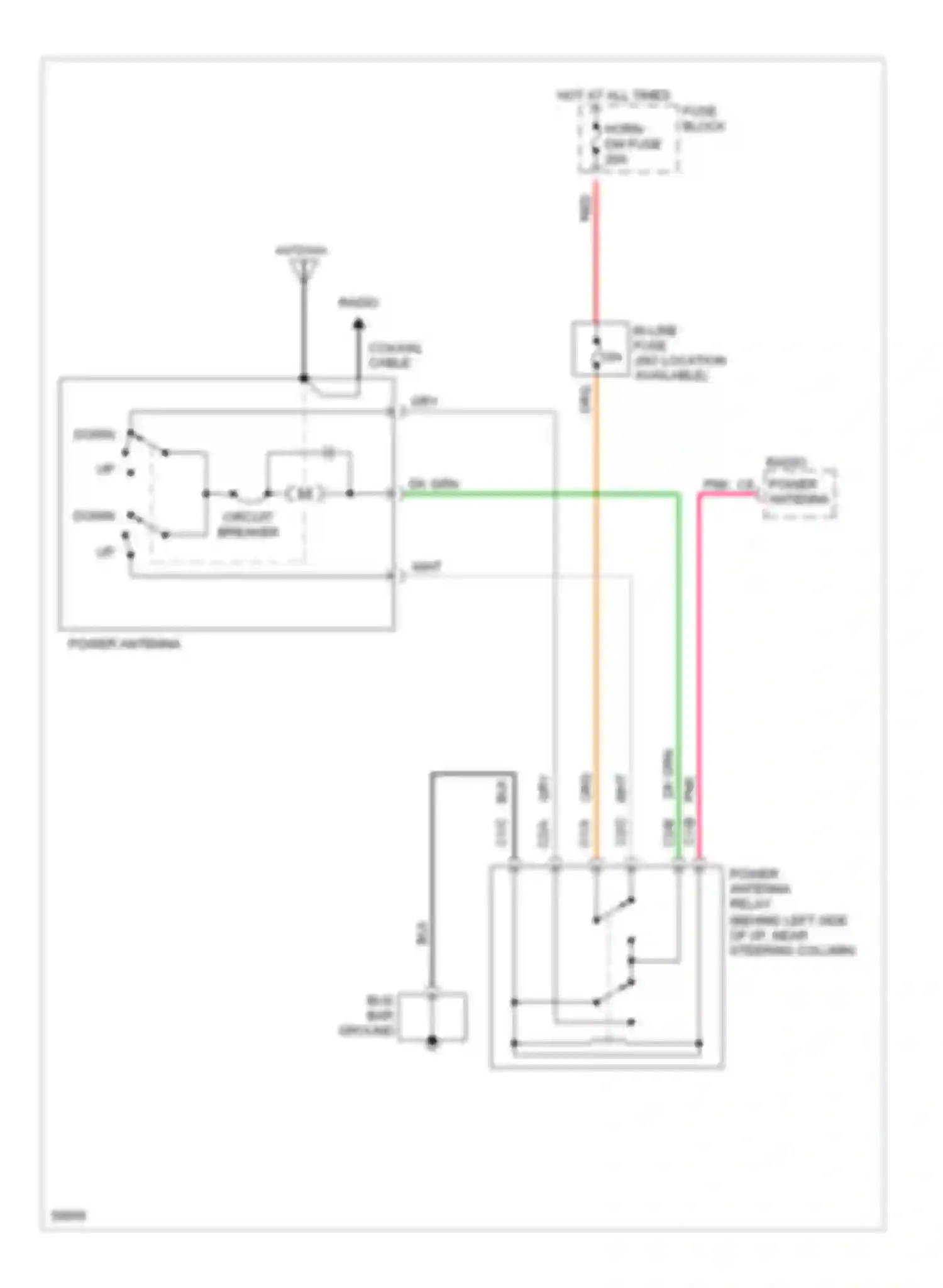 Sportvan G30 Chevrolet  (1985-1994): Power antenna circuit