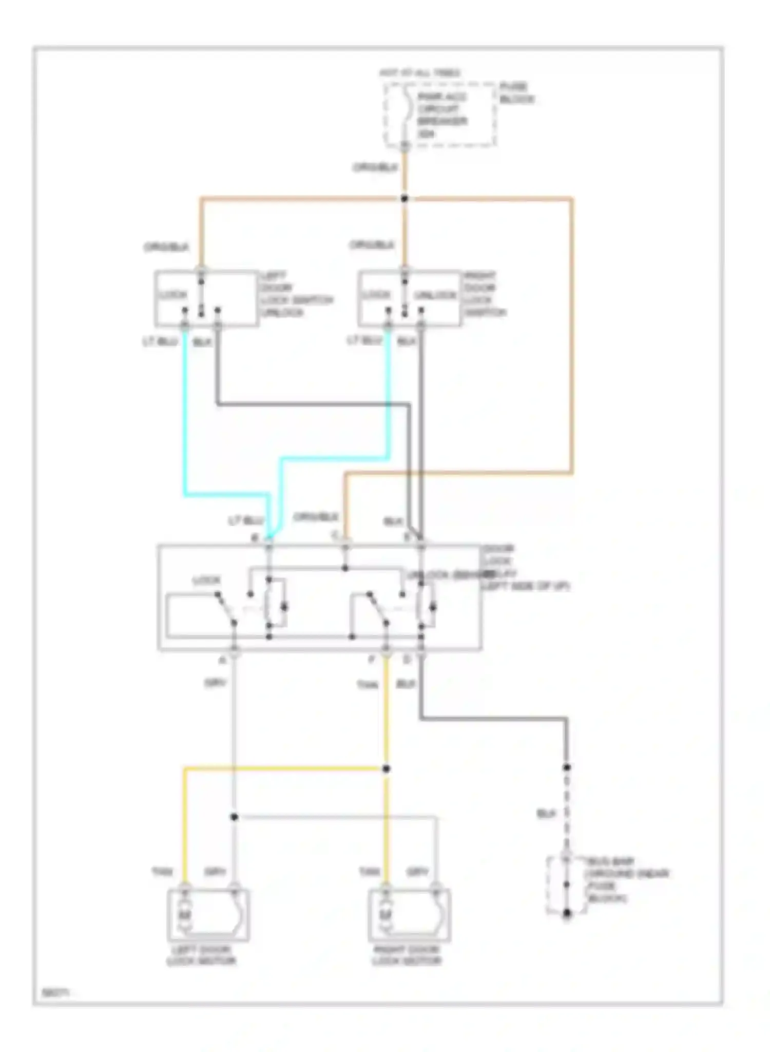 Sportvan G30 Chevrolet  (1985-1994): Power door lock circuit