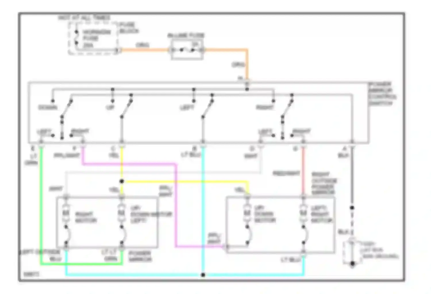 Sportvan G30 Chevrolet  (1985-1994): Power mirror circuit