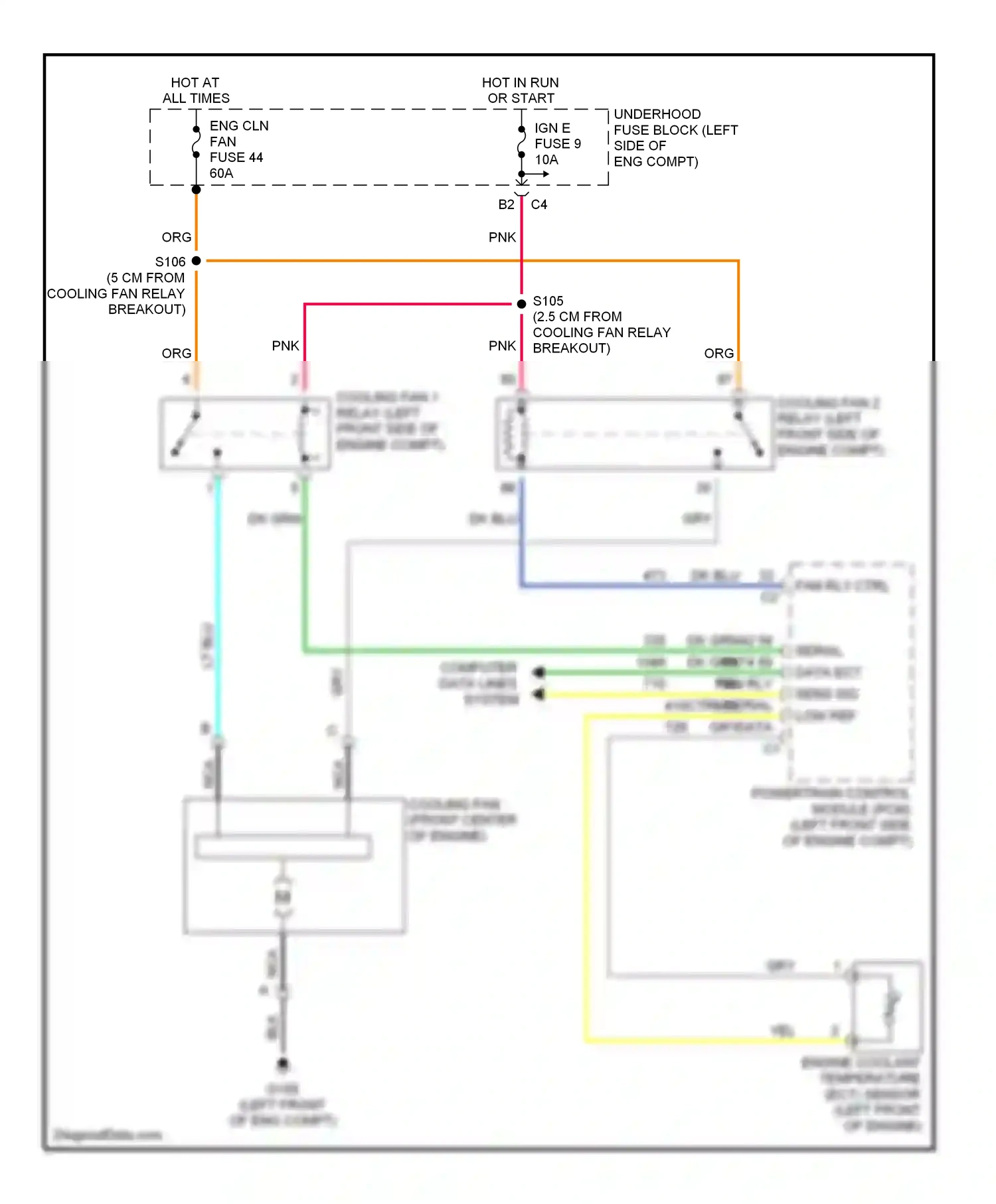 Chevrolet SSR I (2003-2006) engine coolant temperature (ect) sensor (left front of engine) wiring diagram  (1 of 2)