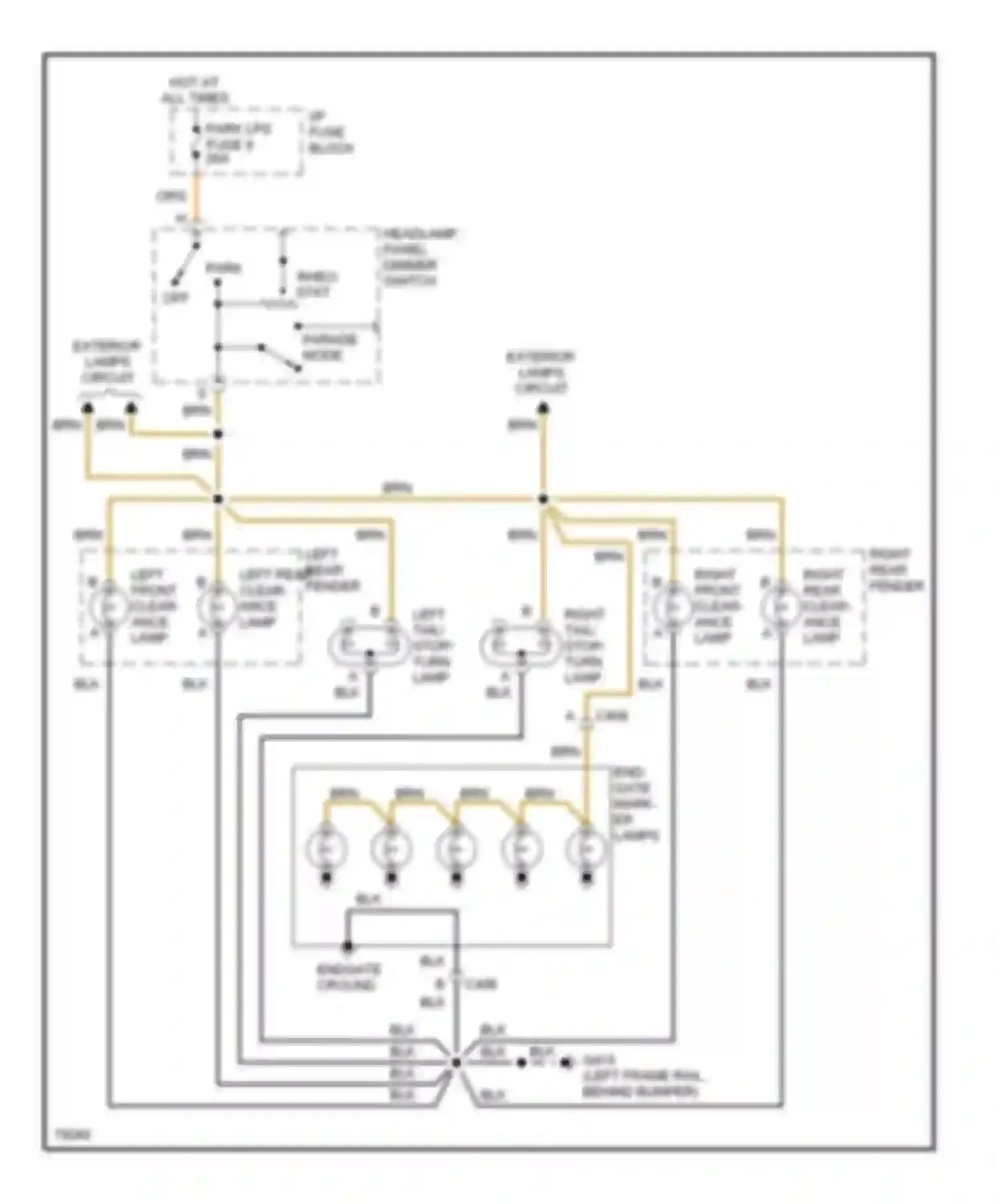 Wiring diagram right front clear- ance lamp for Chevrolet Suburban K2500  (1992-1999) (1 of 1)
