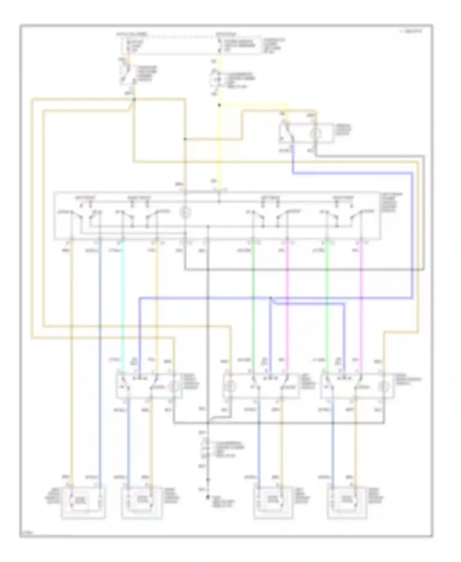 Wiring diagram right rear window switch for Chevrolet Suburban K2500  (1992-1999) (1 of 2)