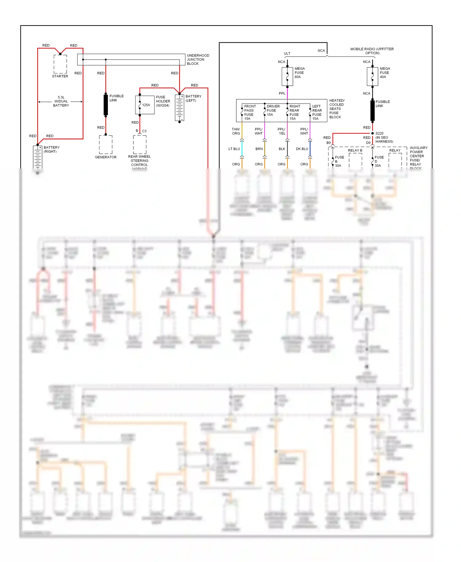 Wiring diagram cigar lighter for Chevrolet Suburban X (2000-2006) (2 of 2)